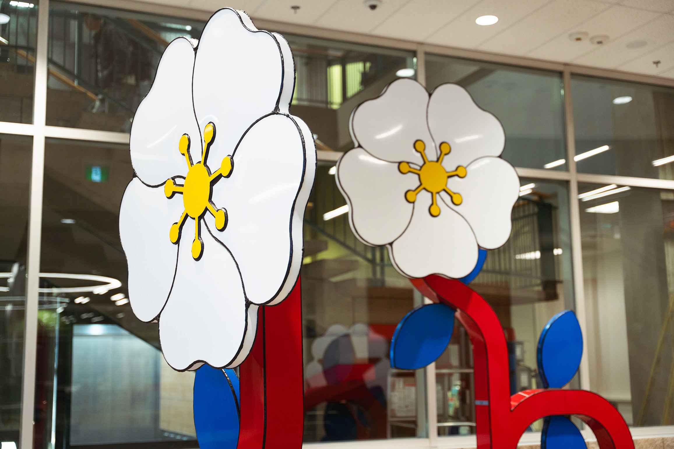 Close up of wild rose flower pedals made of HDPE plastic