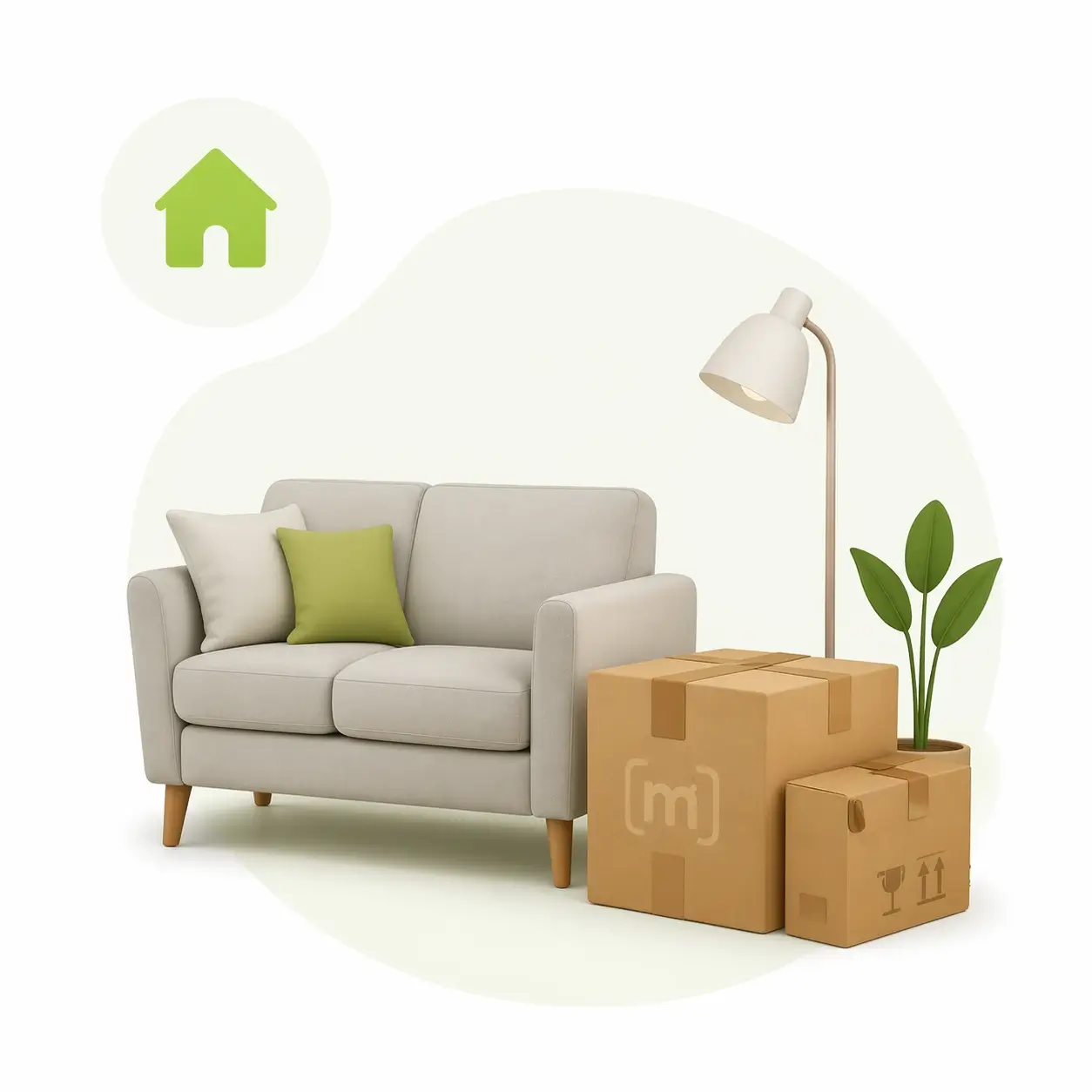 A smartphone displaying a price range for a moving with a check-icon above it