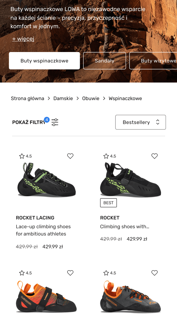 Concept ecommerce screen