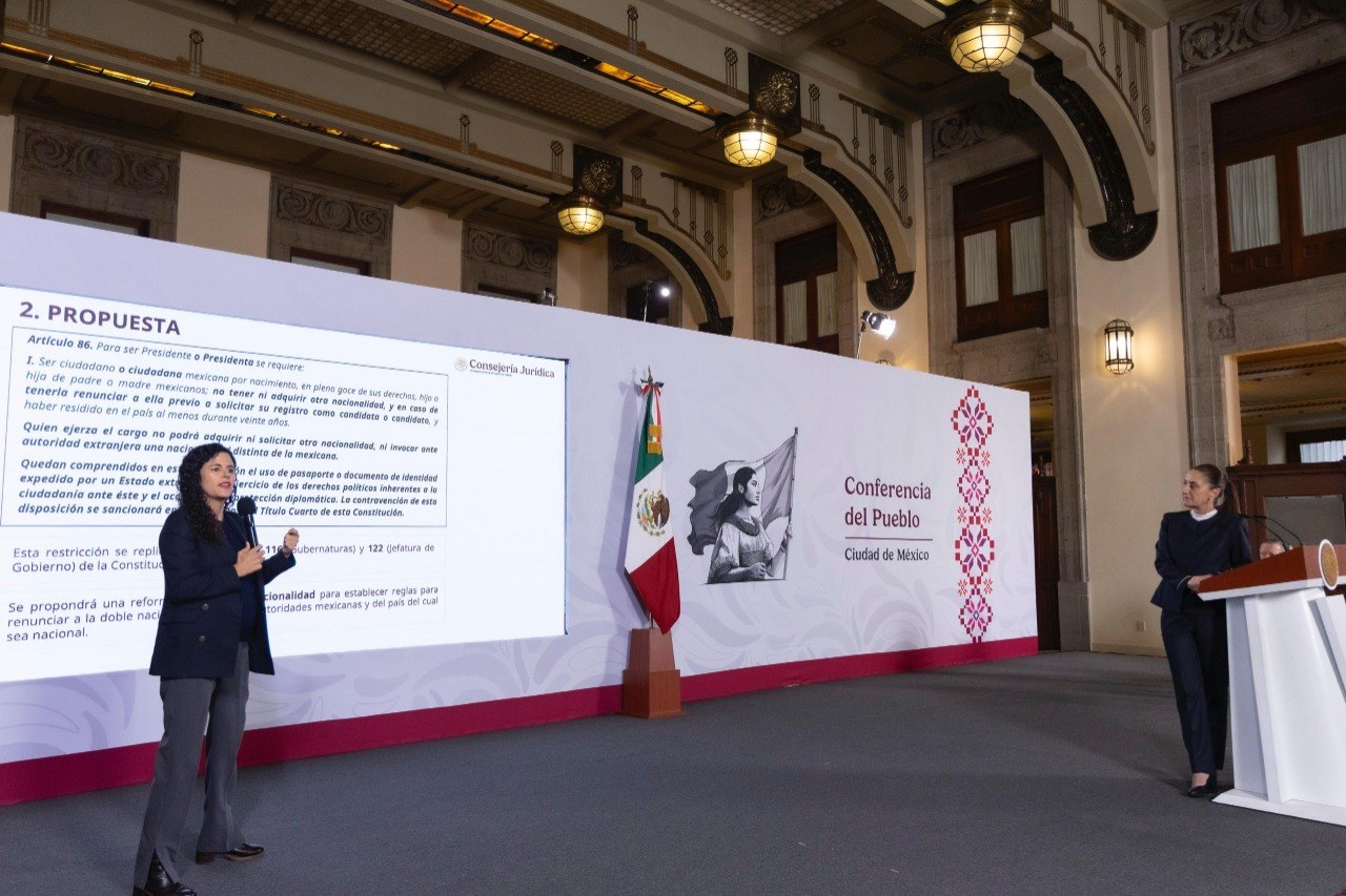 President Claudia Sheinbaum at the La Mañanera press conference