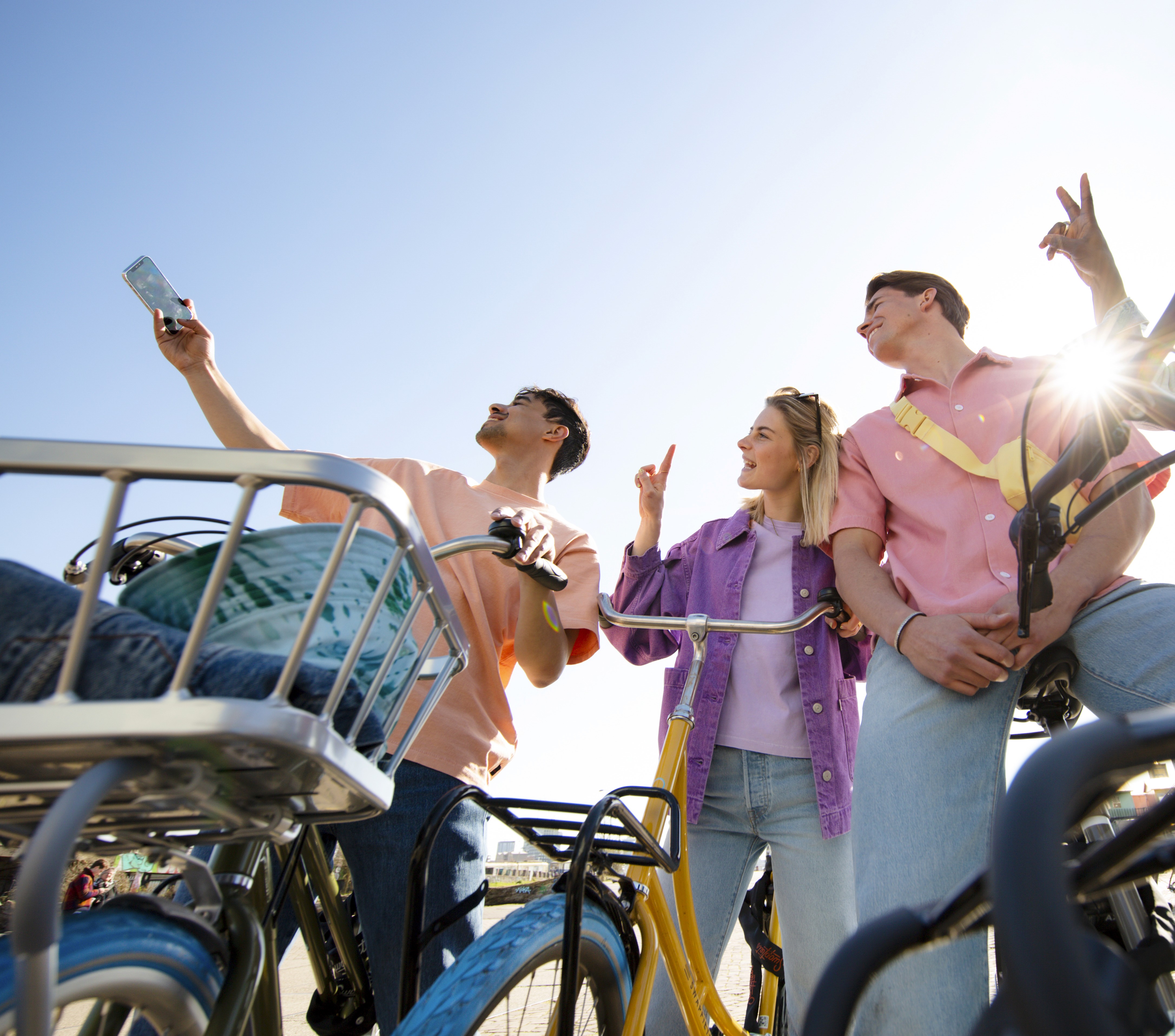 students with bikes