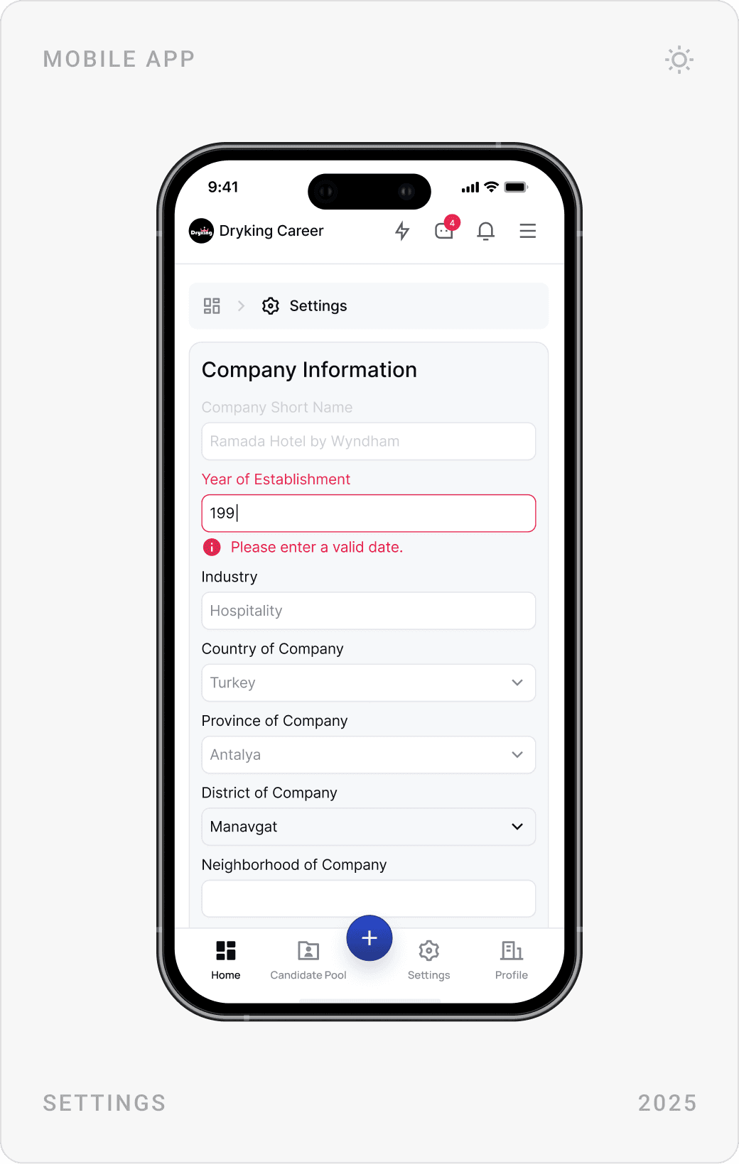 Professional Company Information Mobile Design