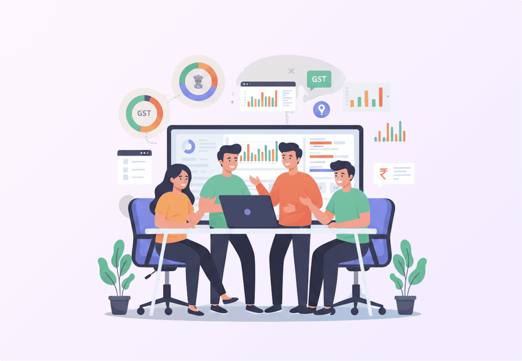 Team Bonding and Working Illustration Zybra