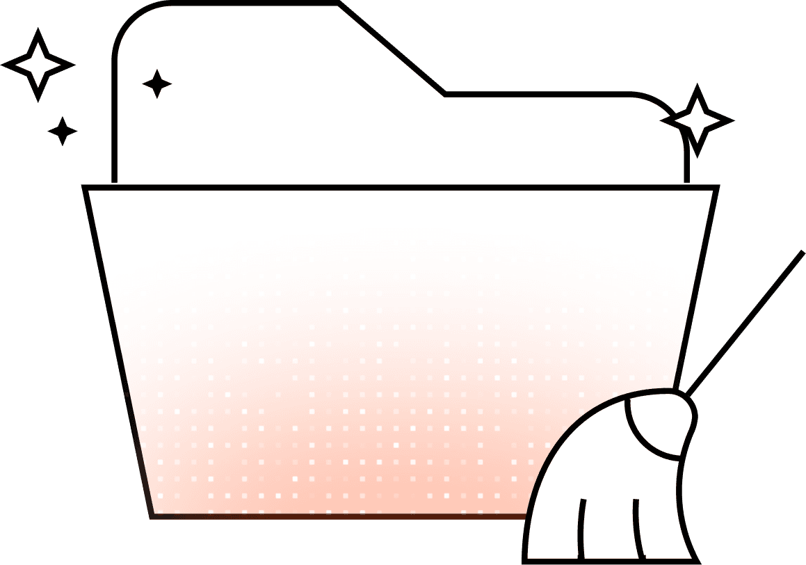 Illustration showing permanent data deletion process
