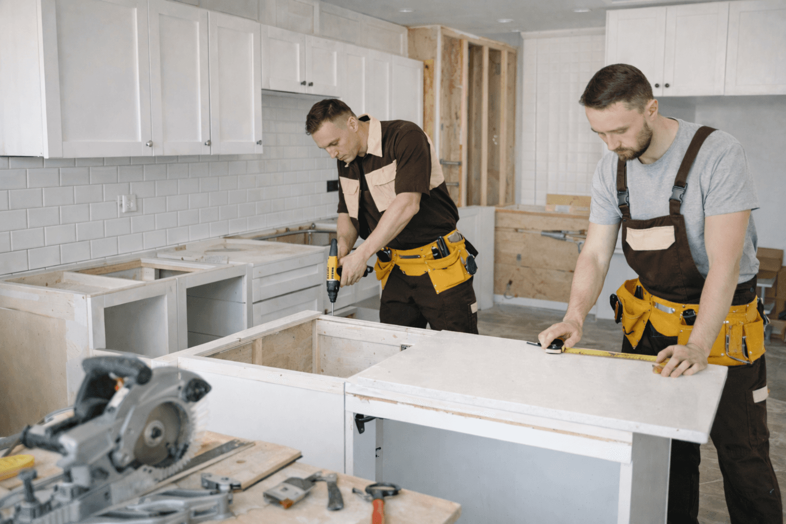 Image of our team remodeling a kitchen