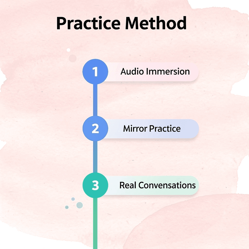 Three-step practice method for learning habibi