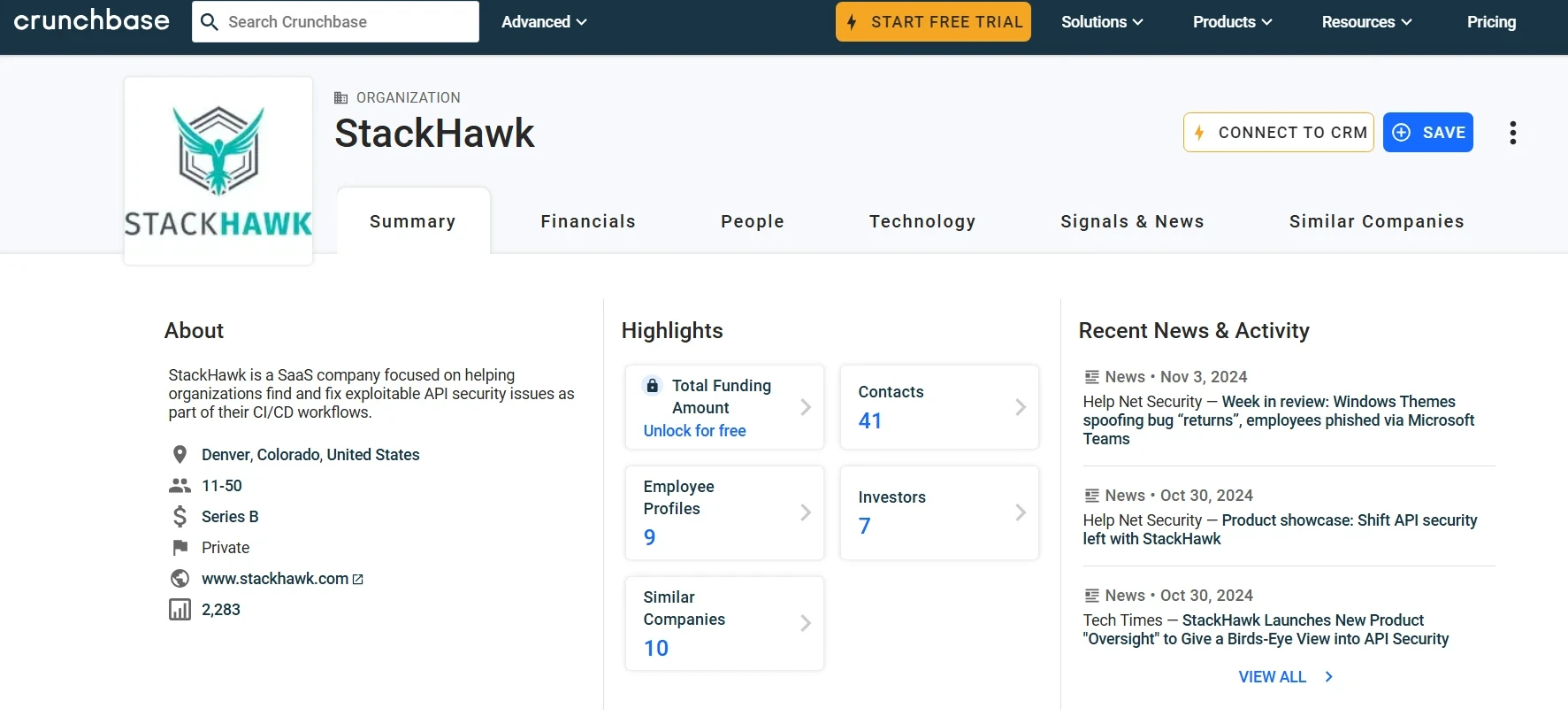 StackHawk Crunchbase