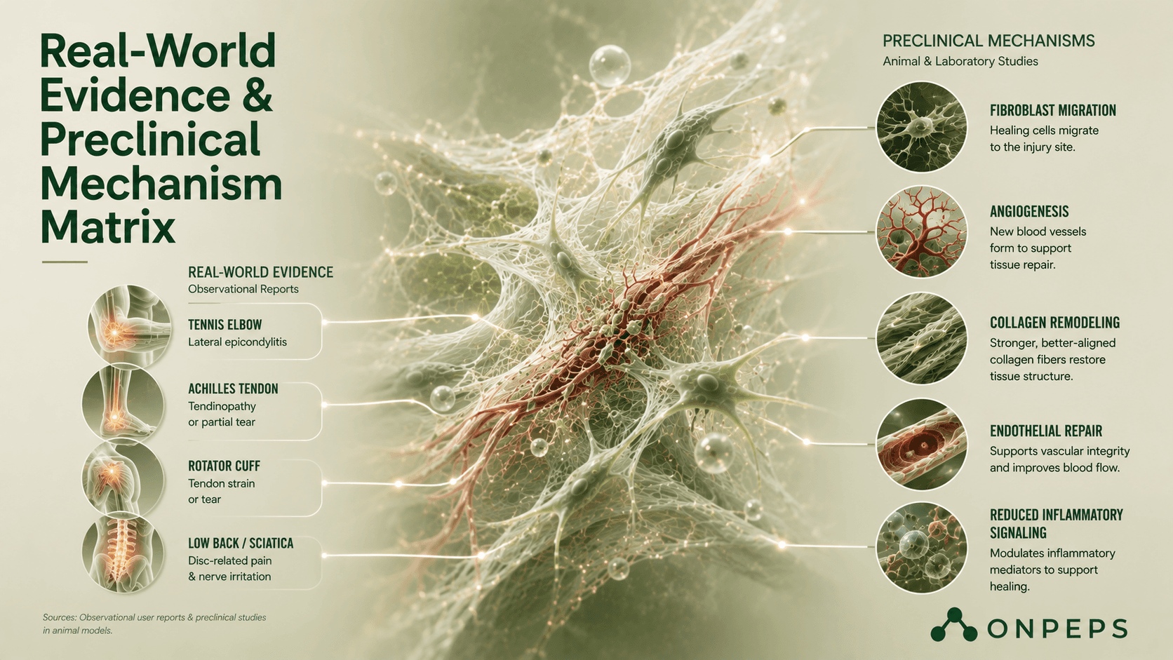 Real-World Evidence & Preclinical Mechanism Matrix for BPC-157 by onpeps.com
