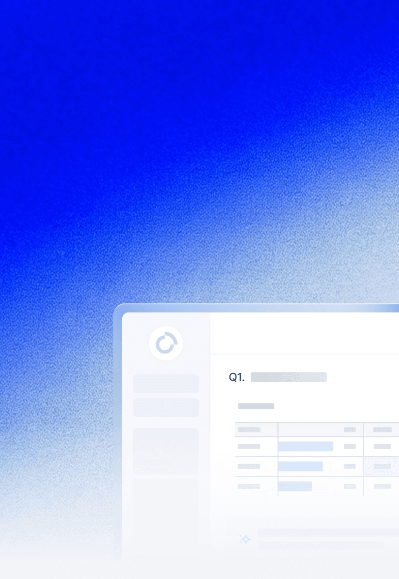 Abstract gradient background in blue with a white rectangular shape, possibly a document or interface element.