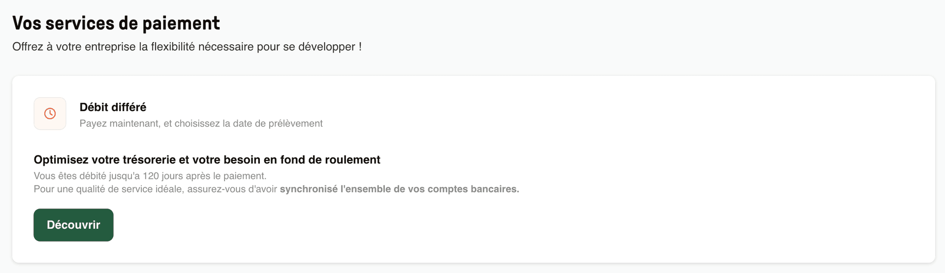 Paiement à débit différé