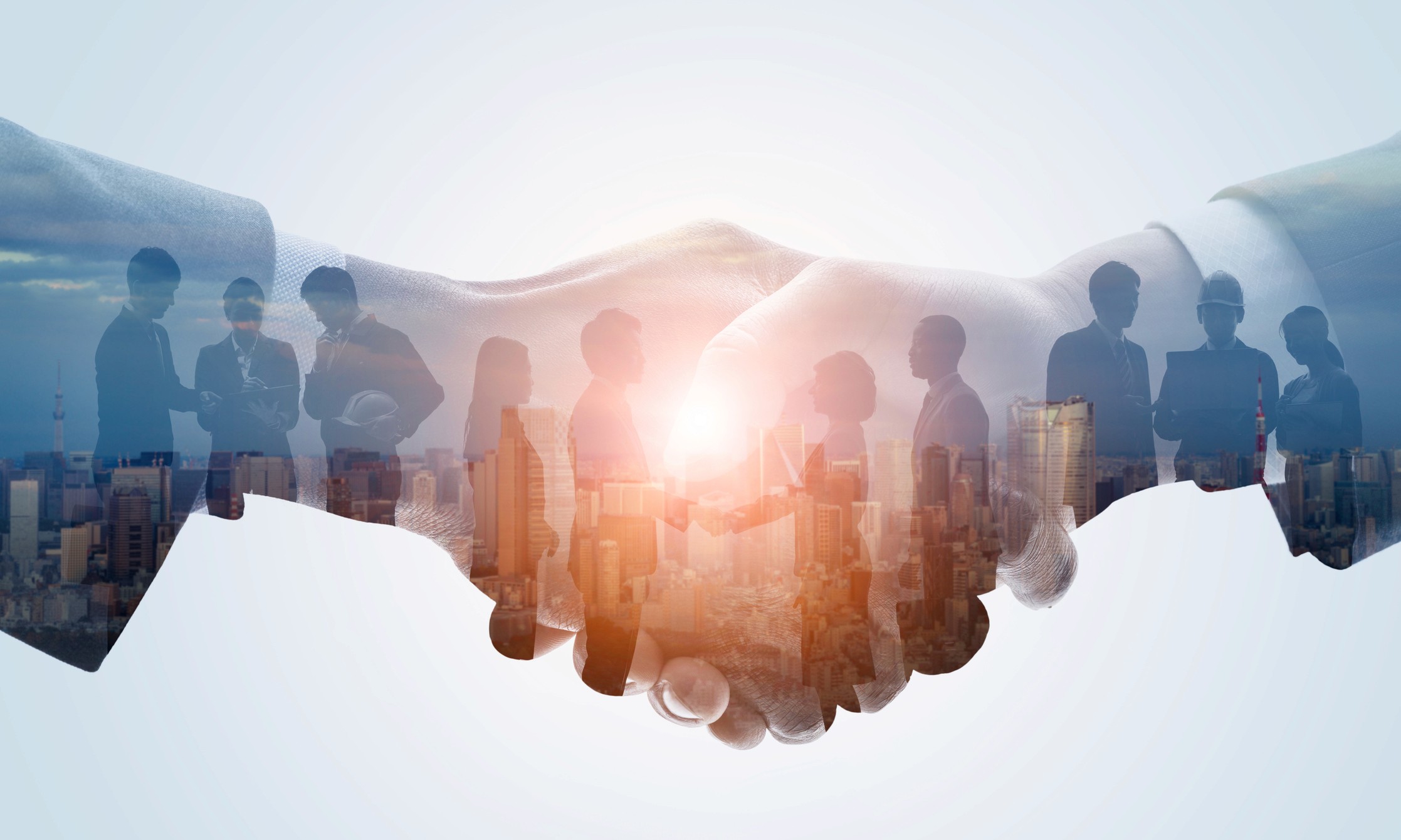 I stylized image of a handshake