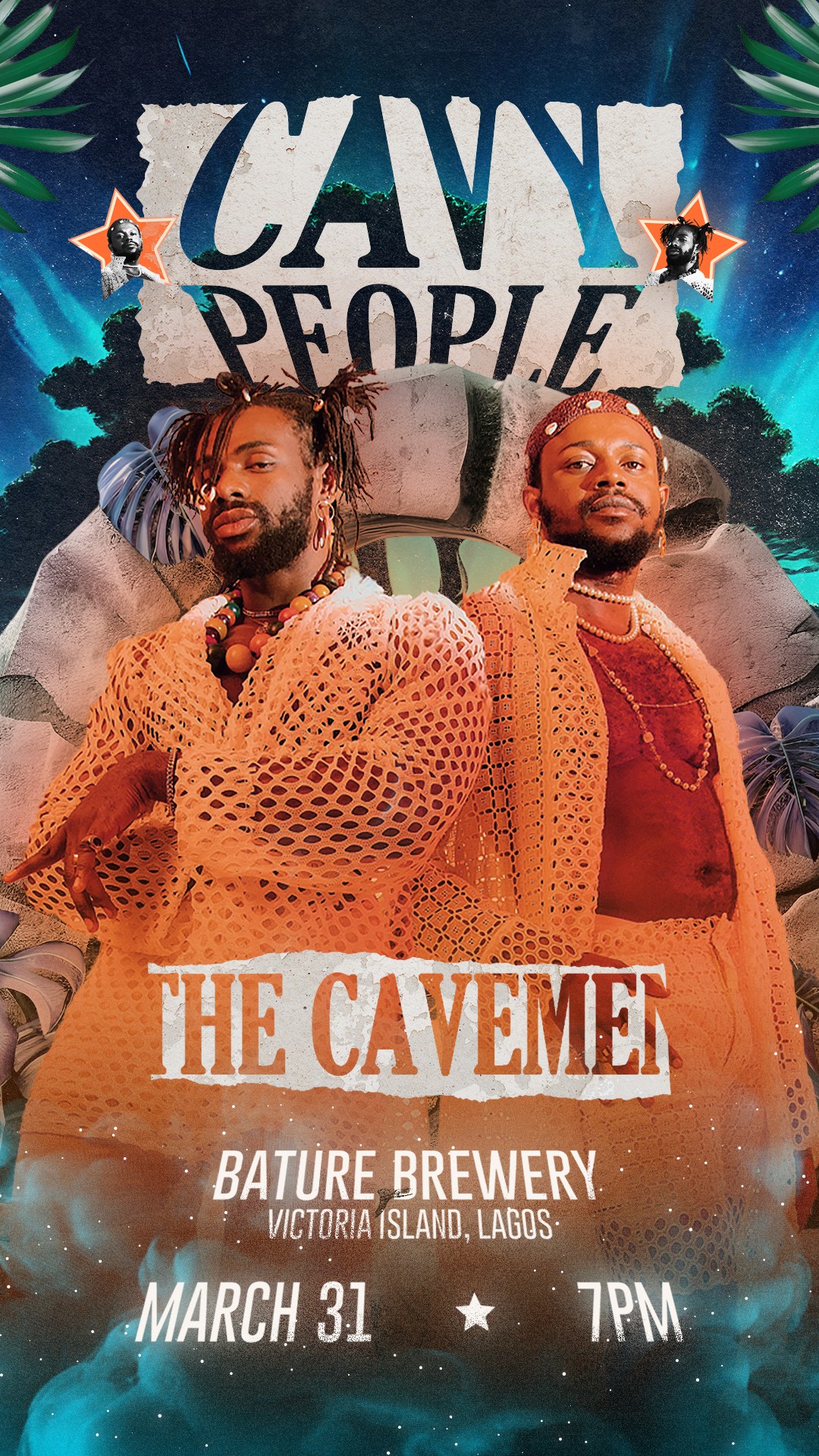 The Cavemen x Afrovibes Africa — promotional social design, MetaCraft.