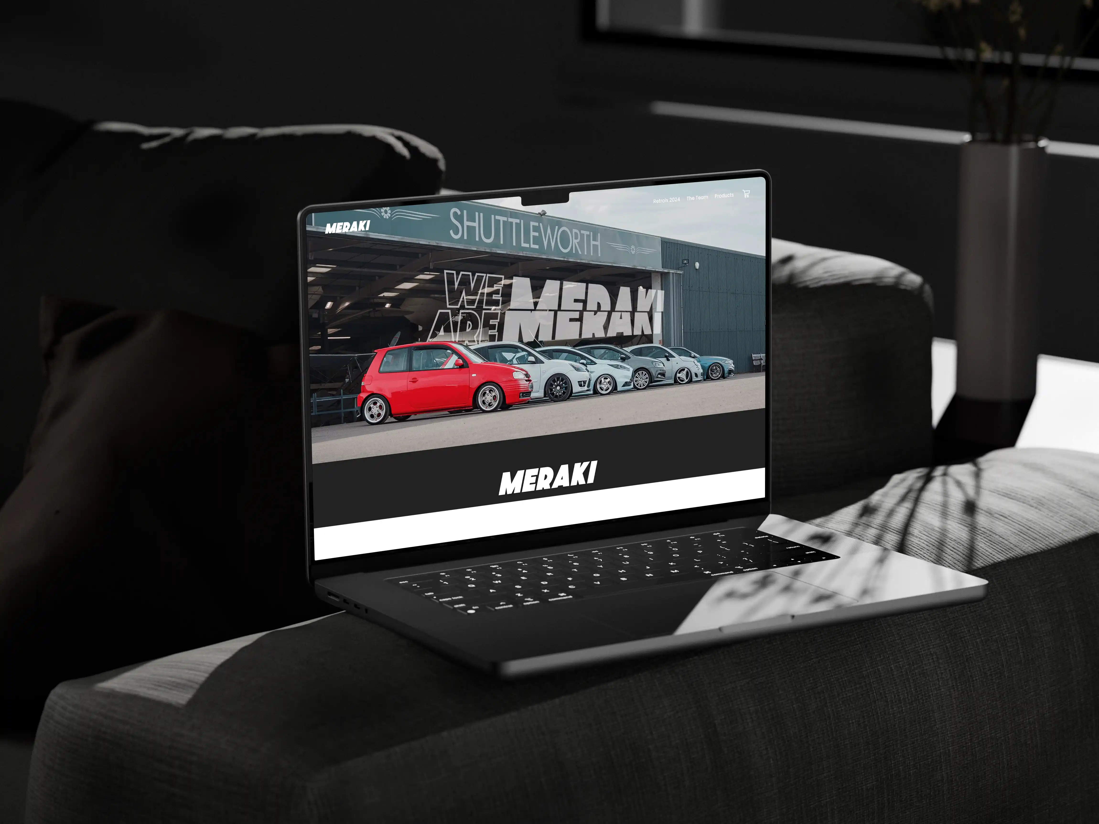 Meraki website mockup