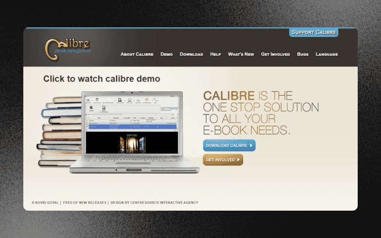 Calibre homepage