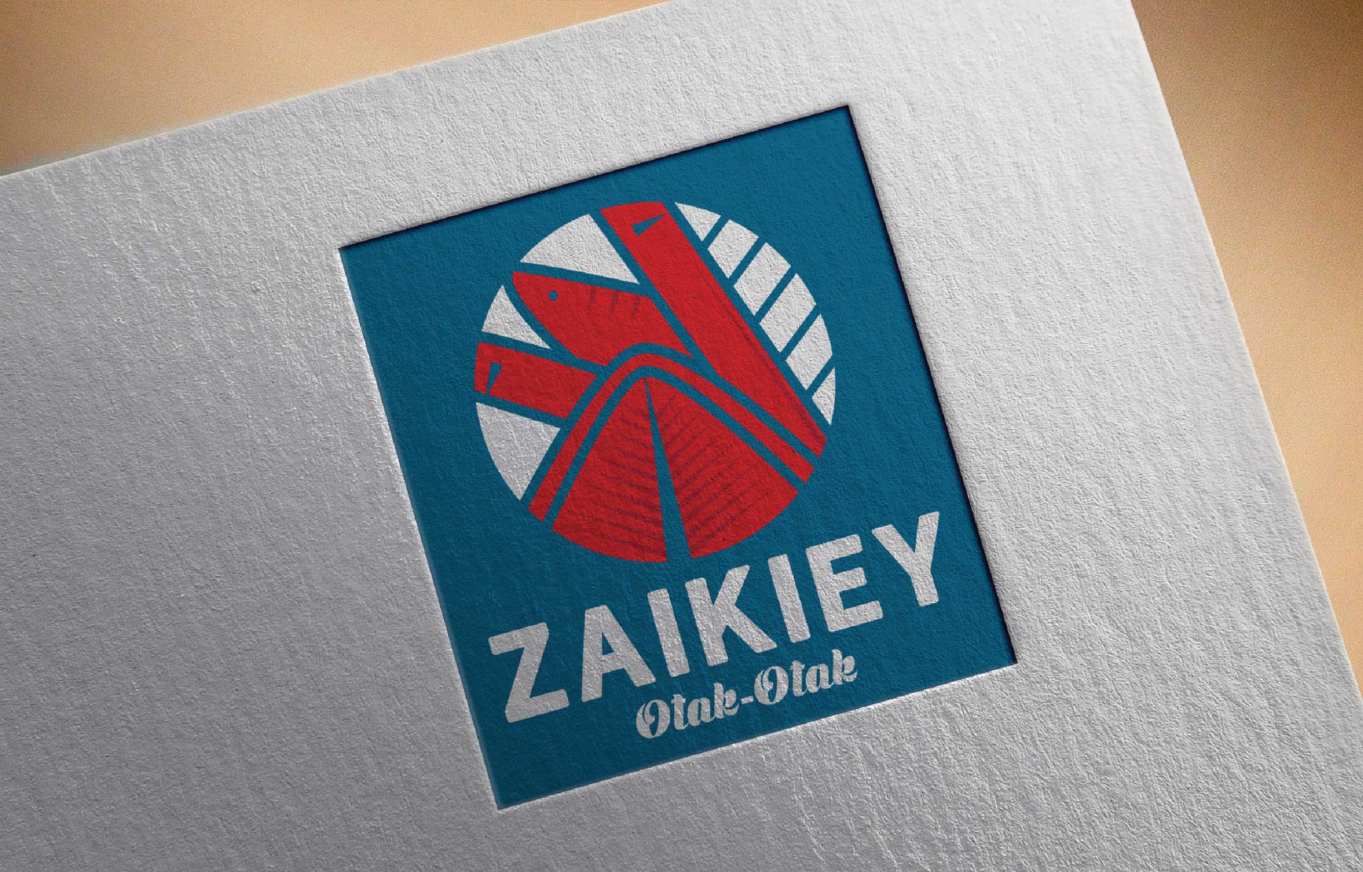 Zaikiey Otak-Otak logo mockup embossed on paper