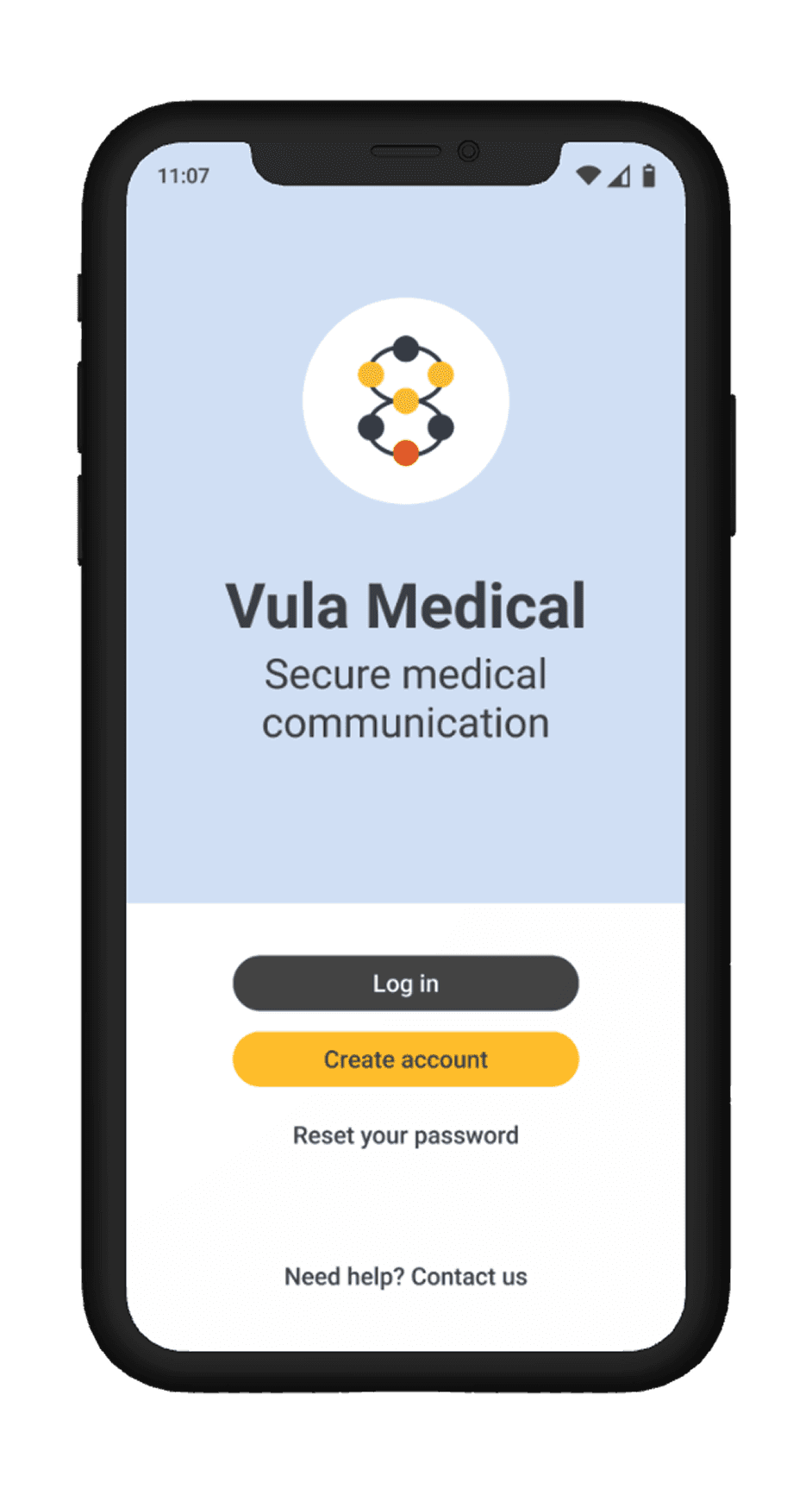 The Vula login screen