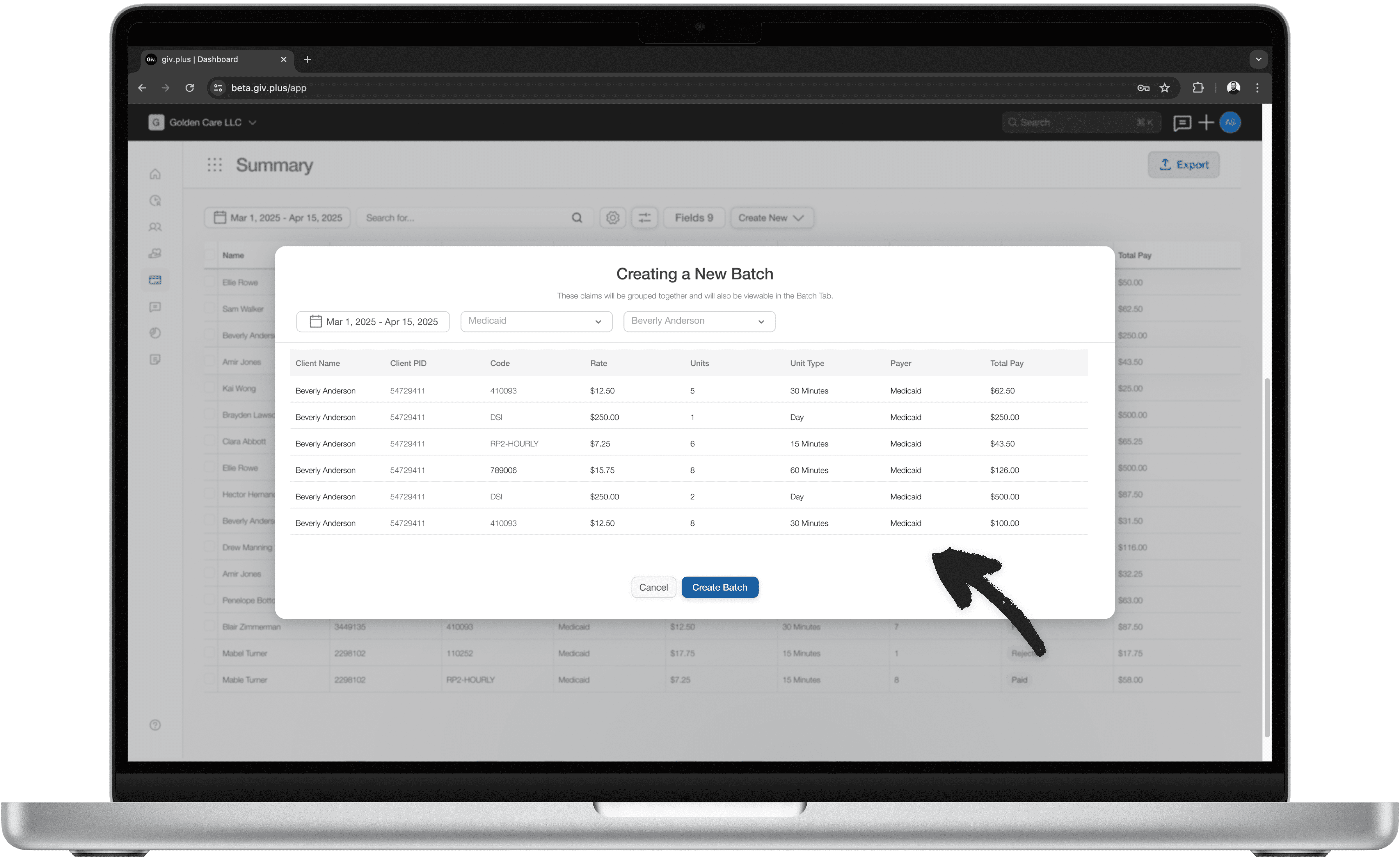 Medicaid claims batching software.