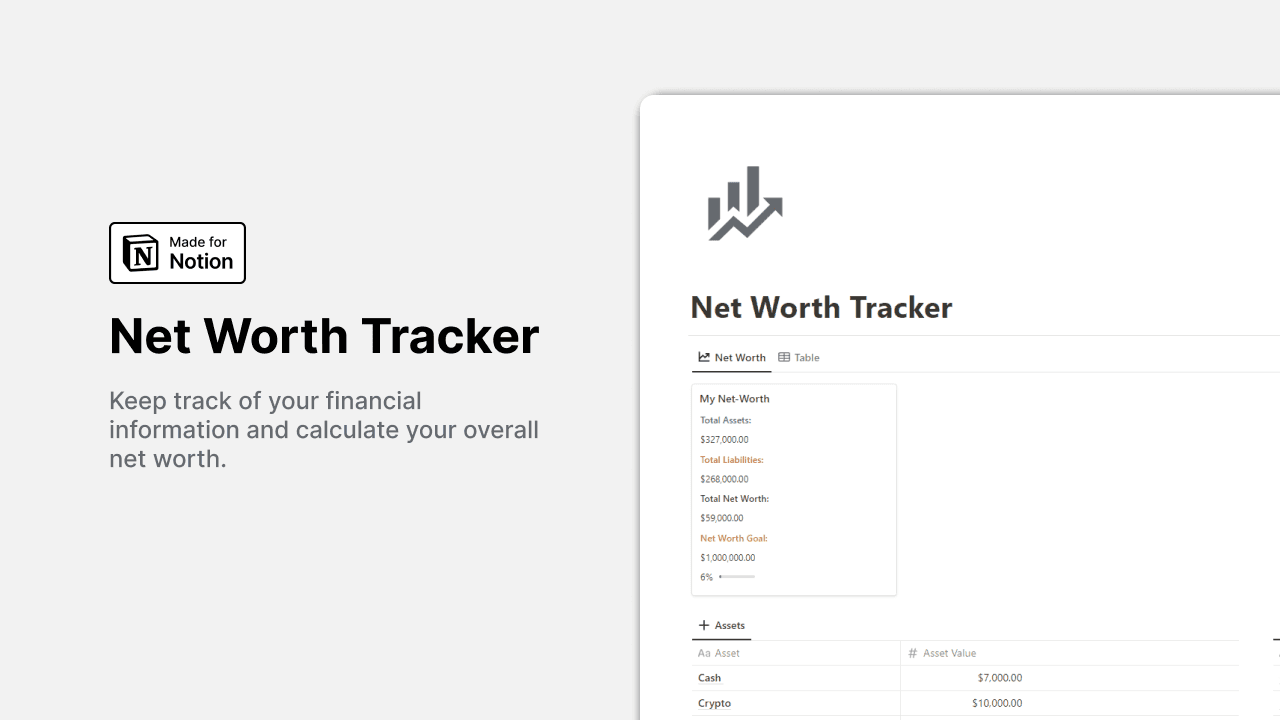 notion net worth tracker template