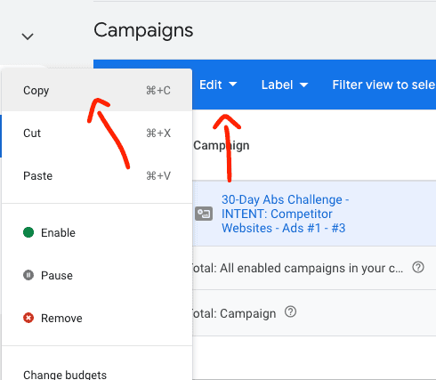 How to copy a YouTube ad campaign