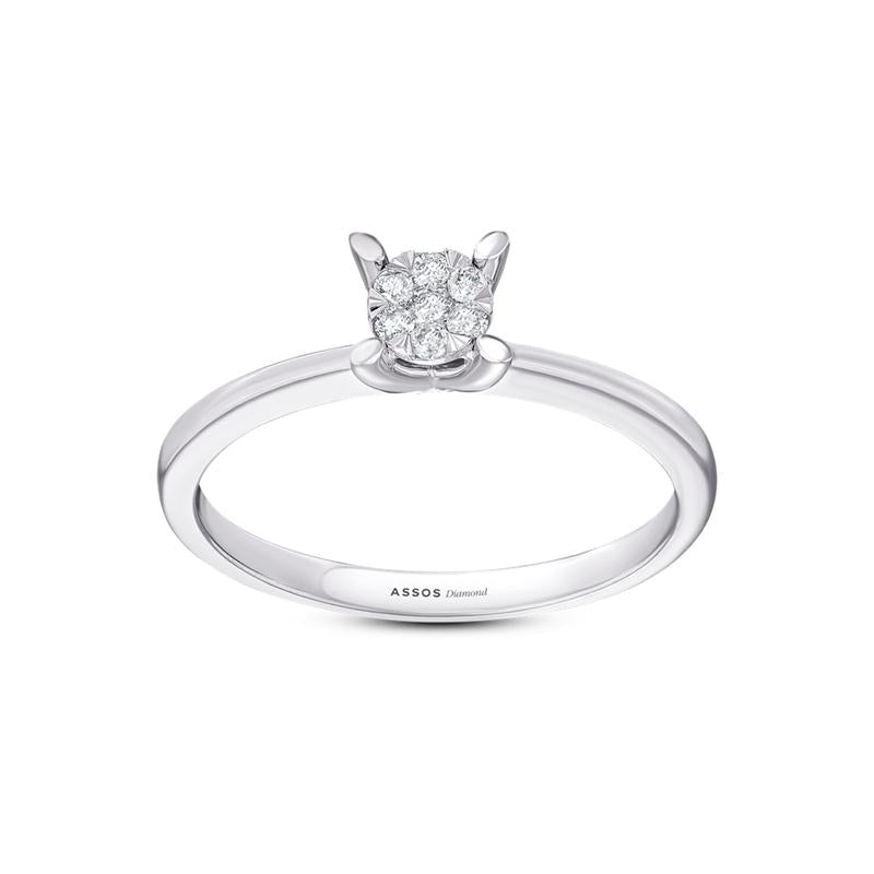 Assos 0.21 Karat Pırlanta Buket Yüzük Beyaz Altın S155080