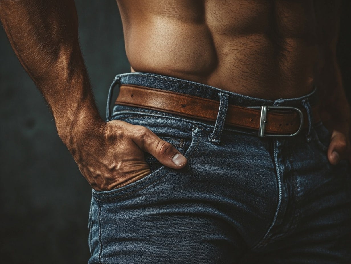 Muscular man in jeans