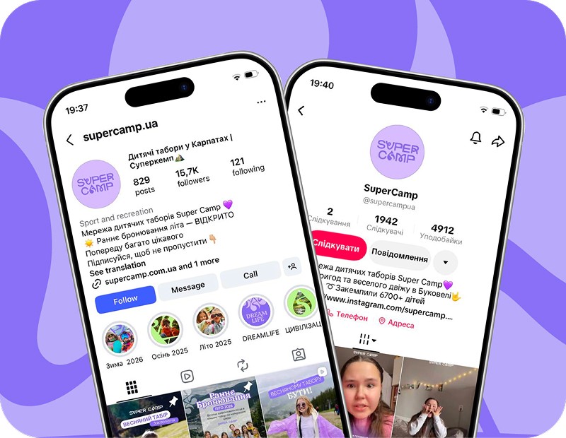 Соцмережі мережі таборів "Super Camp"