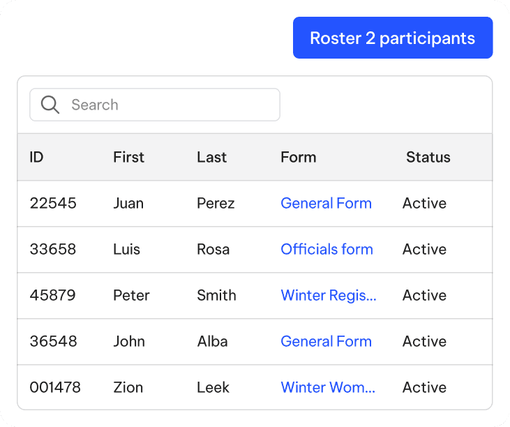 TeamLinkt's roster participant functionality 
