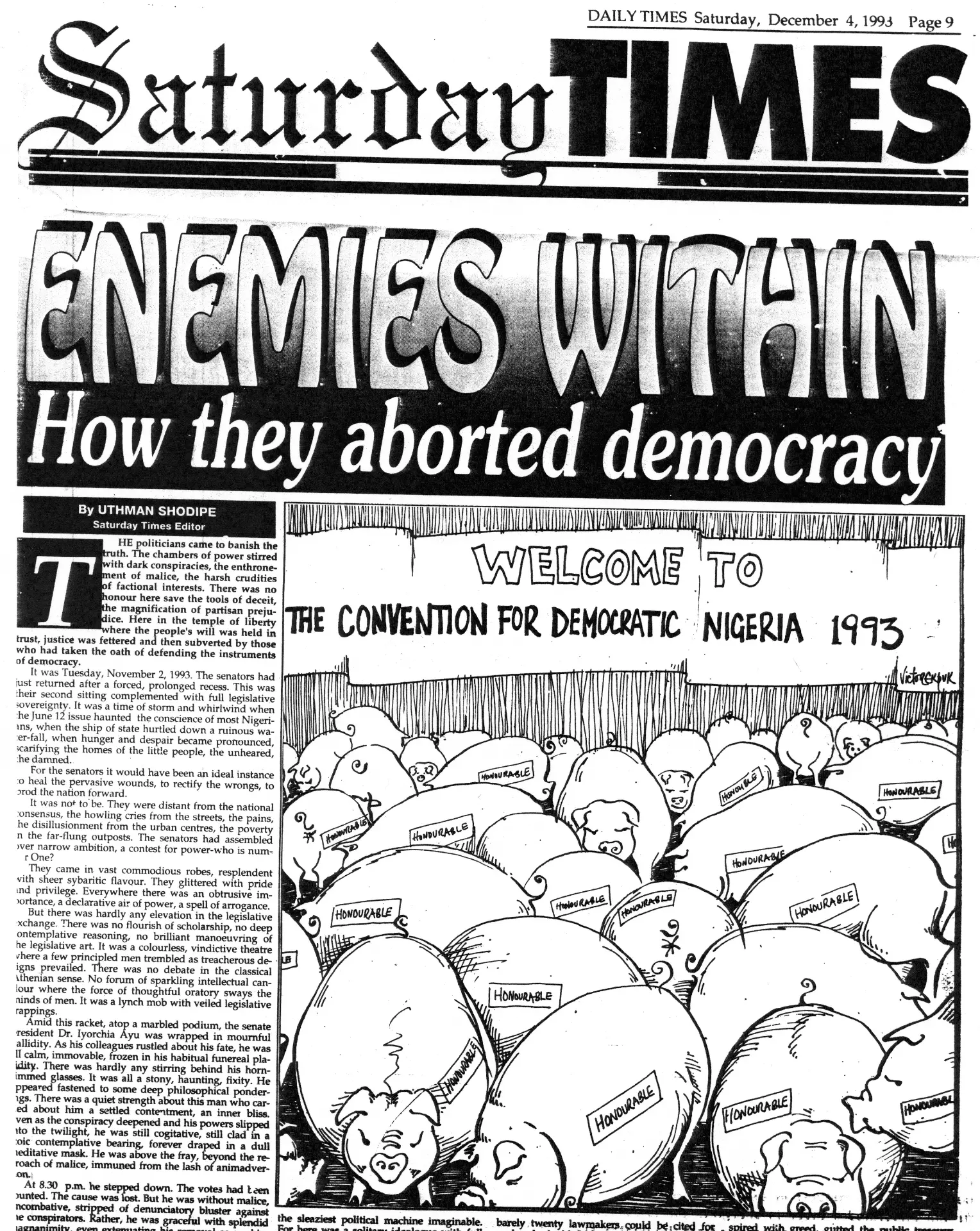 Victor Ekpuk Illustrations Daily Times newspapaer