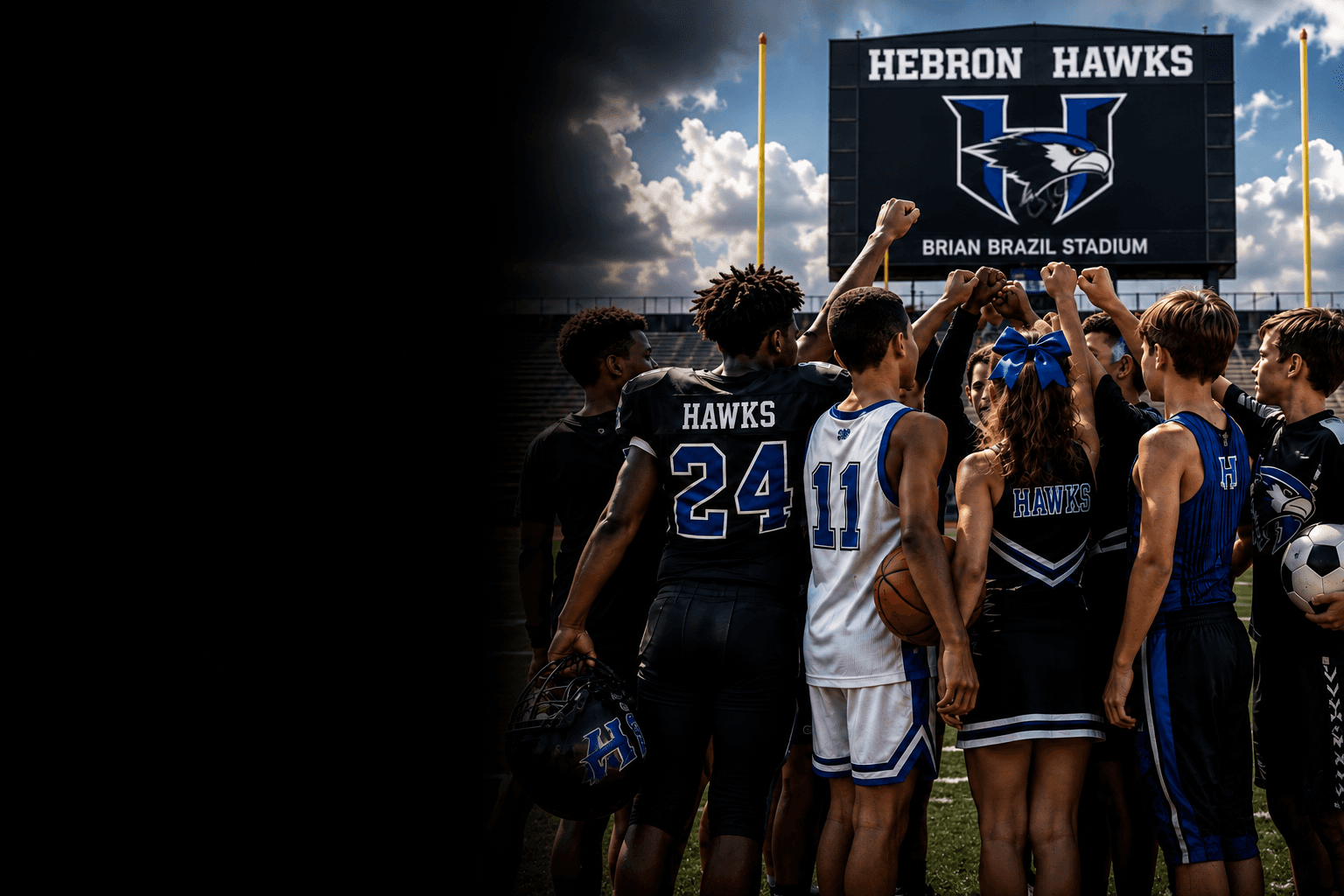 HSDI athletes together at Hebron stadium