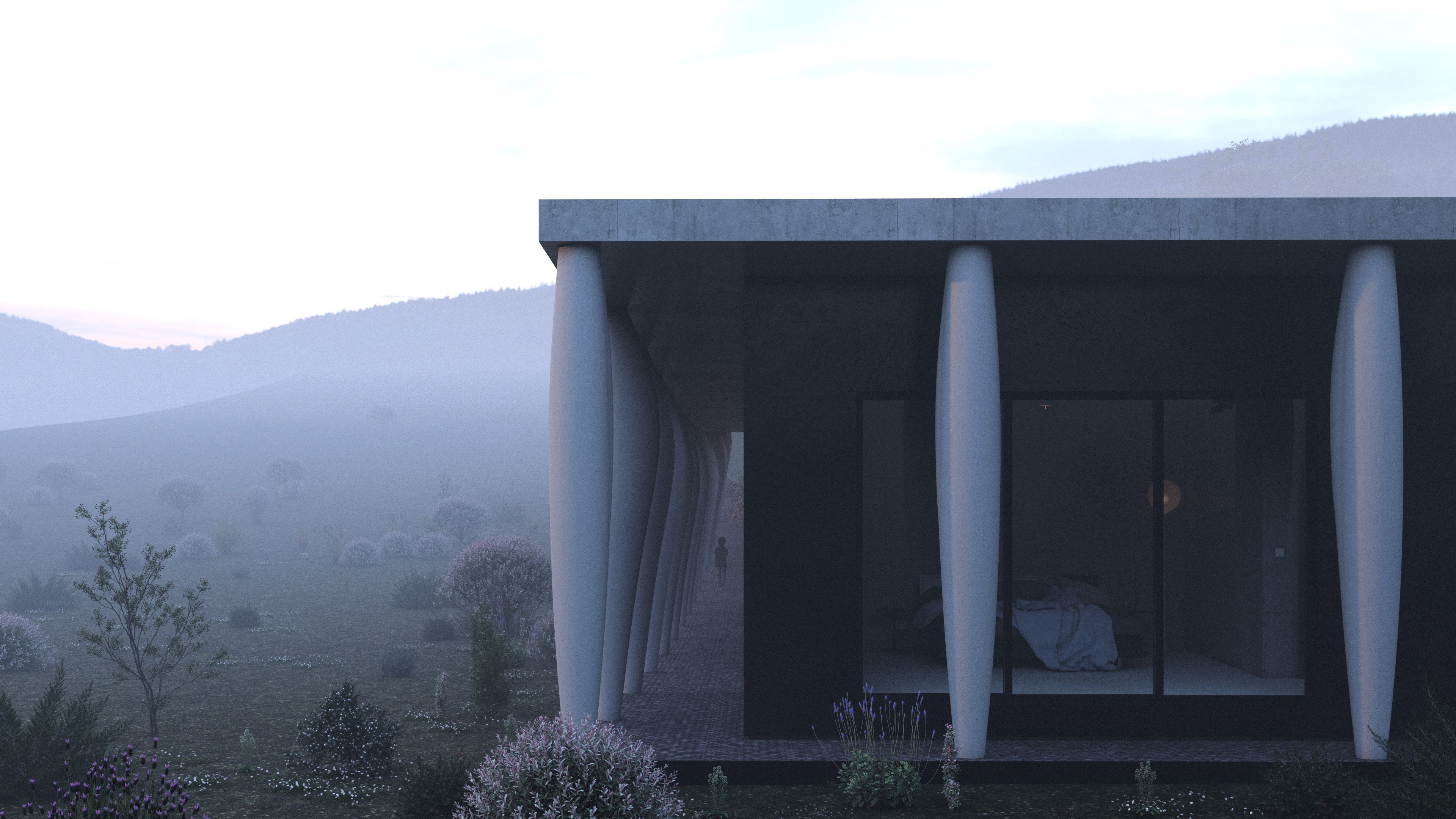 House on a slope image