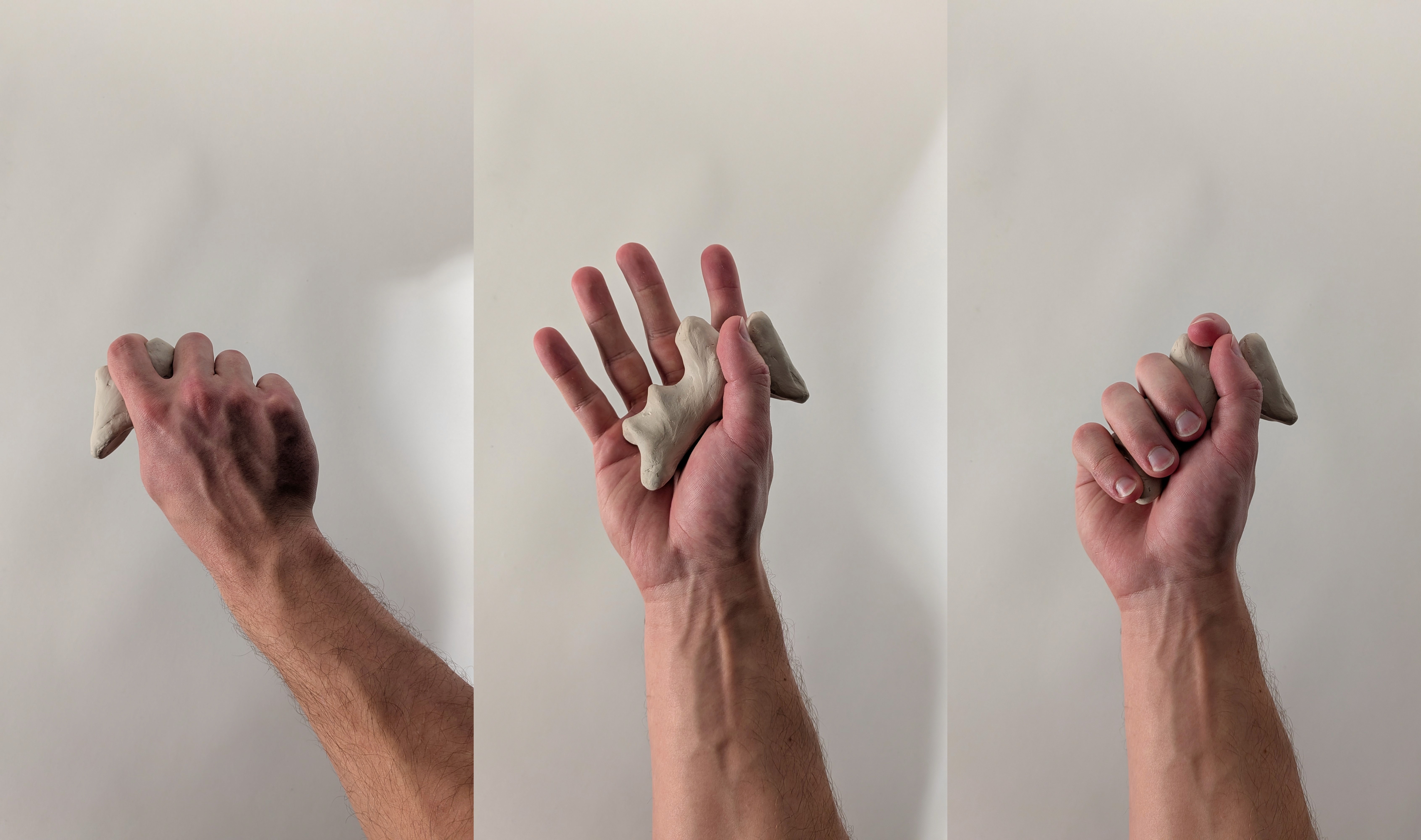 Clay impression grips and results of chosen motion