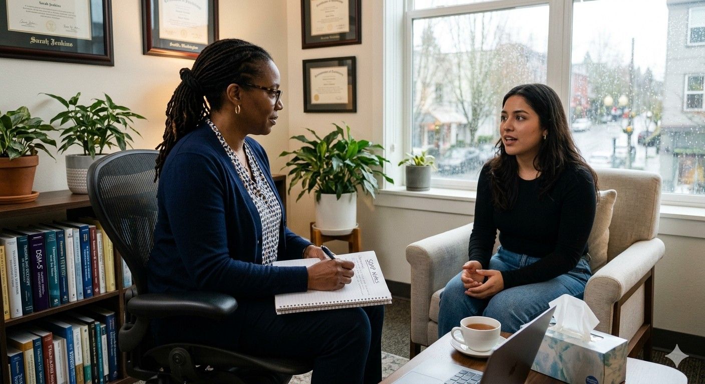 Therapist Writing SOAP Notes 