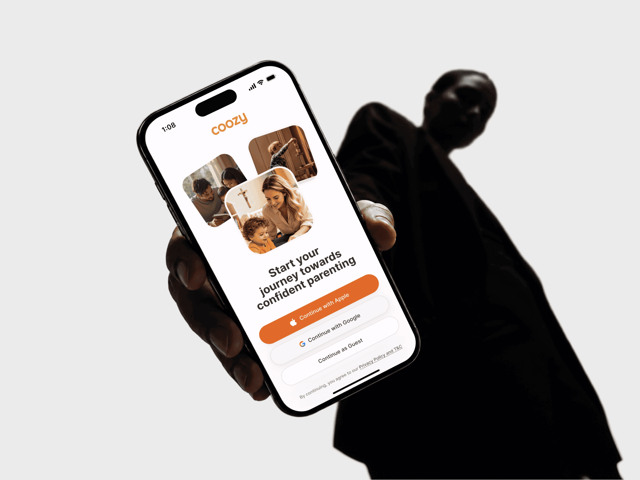 Coozy baby milestone tracker app UI and brand design, view 1