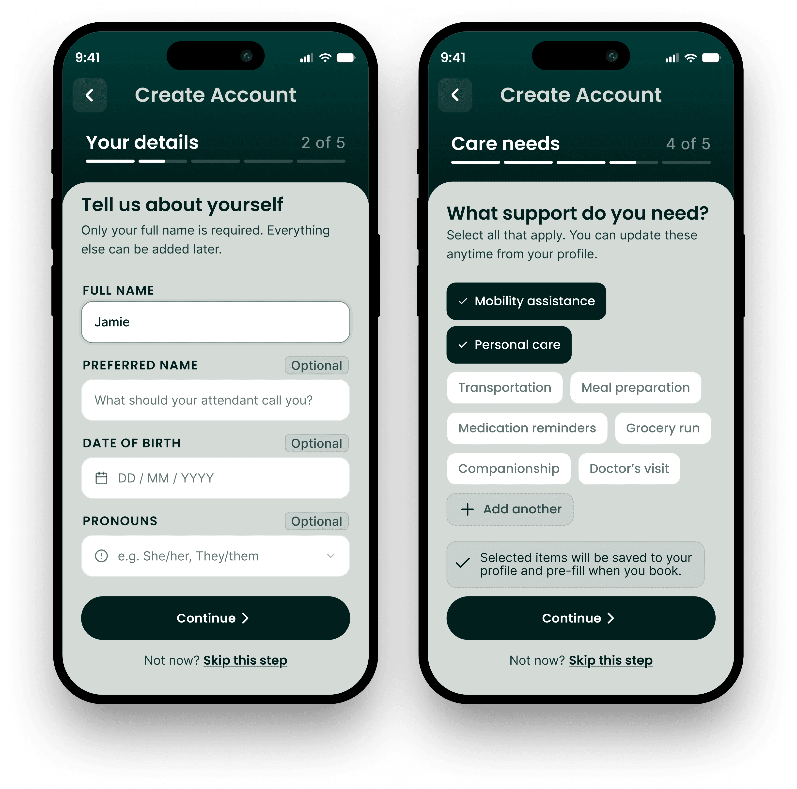 A mockup of screenshot for an app