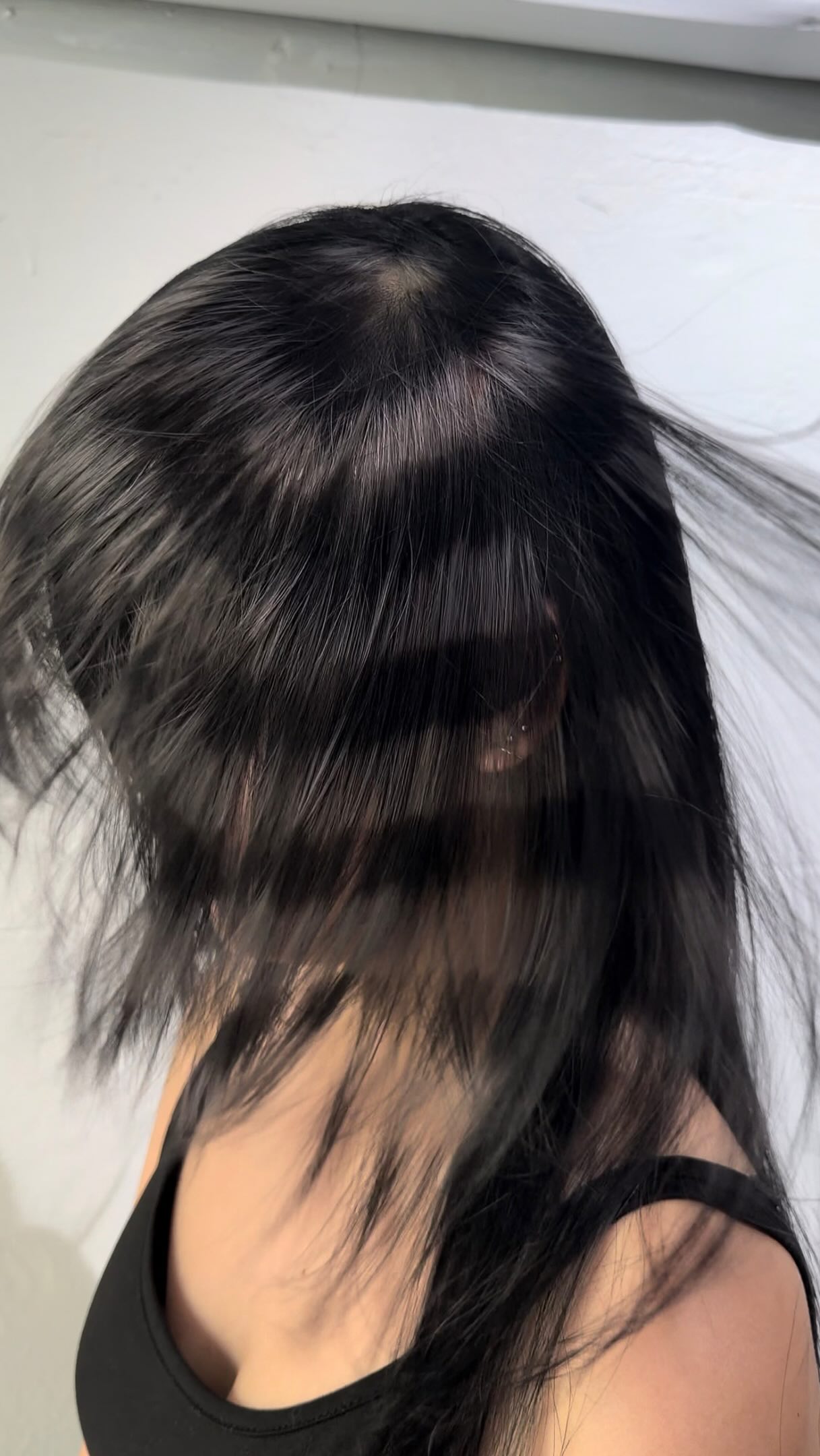 Monochrome portrait with polished hair