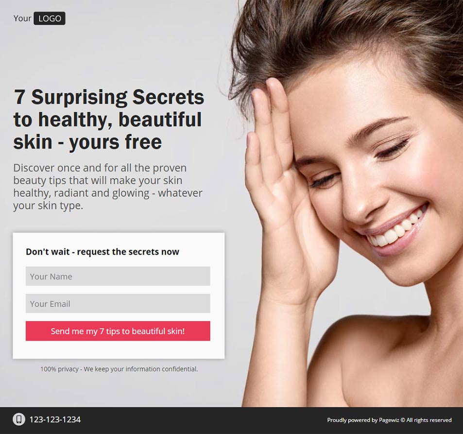 Beauty spa — original Pagewiz landing page template