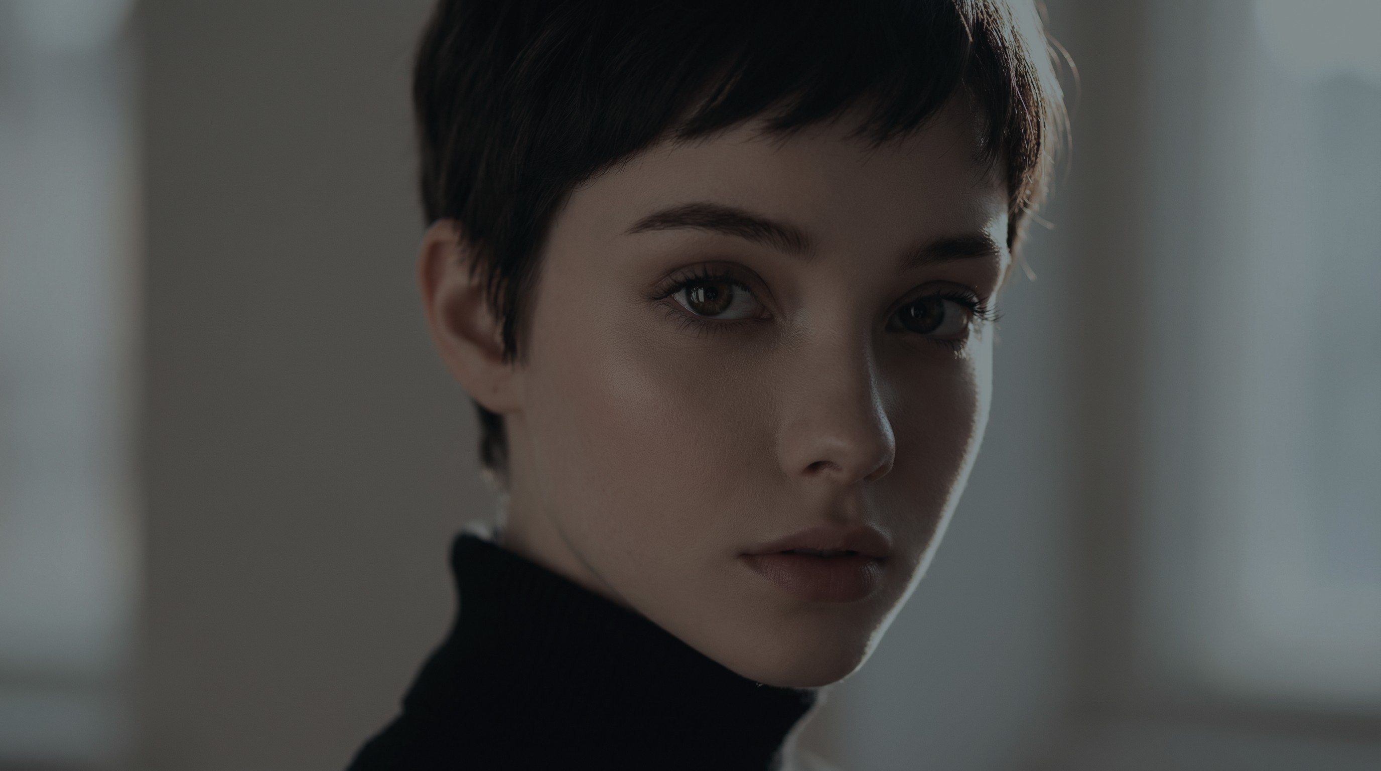 jovem moça de cabelos curtos