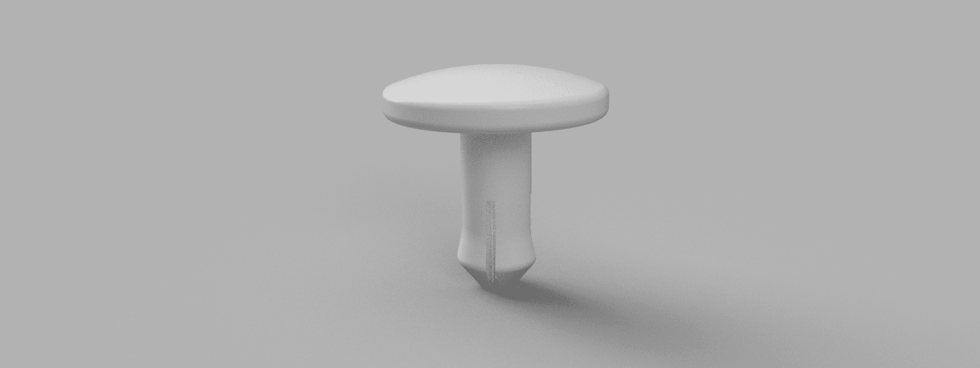 Render CAD del tappo originale ricostruito tramite reverse engineering per poltrona Canada P110