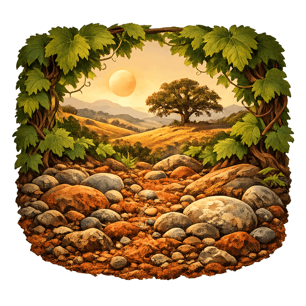 Detailed graphic of the Borden Ranch wine region.