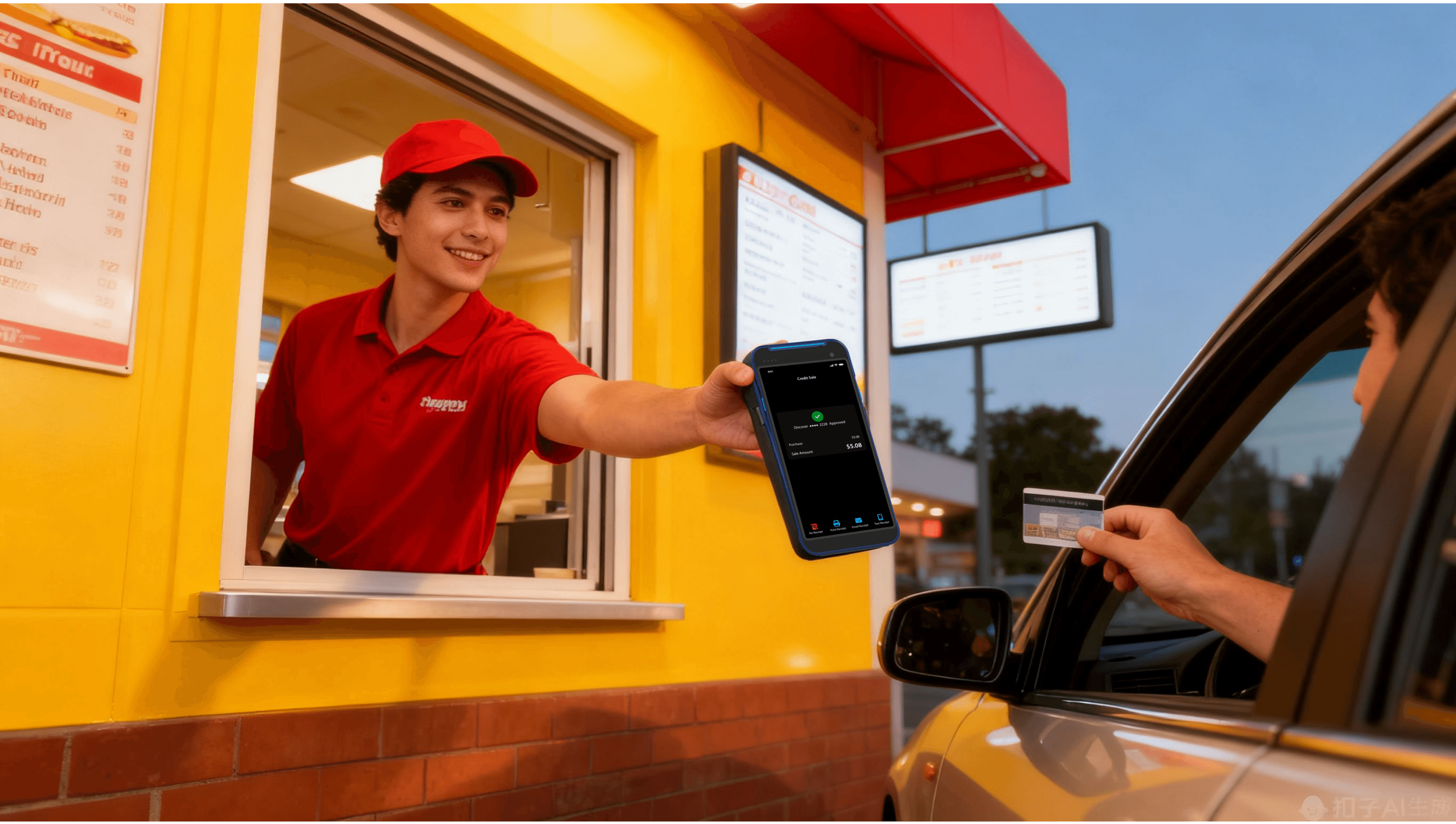 Drive-Thru employees use ePay to settle payments for customers who drive.