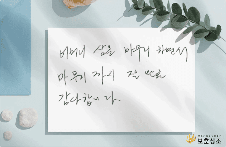 보훈상조 자필 이용후기