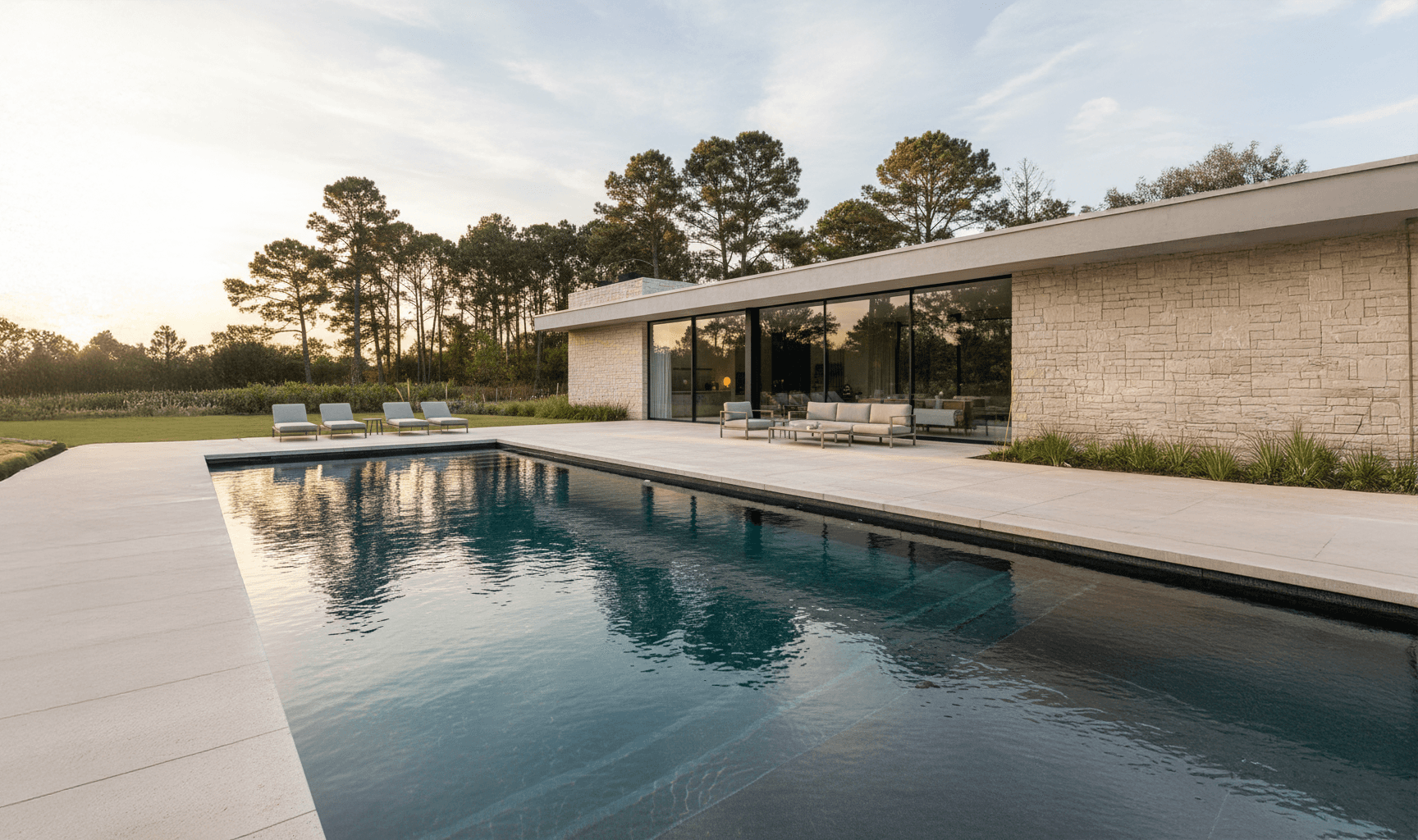 Casa moderna con piscina de hormigo