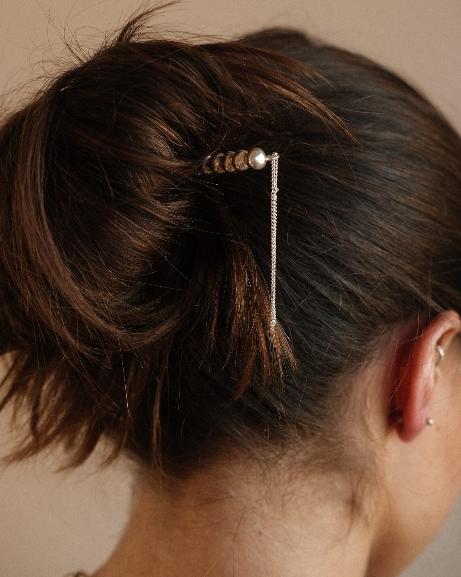 Horto Hair Pin Silver, worn