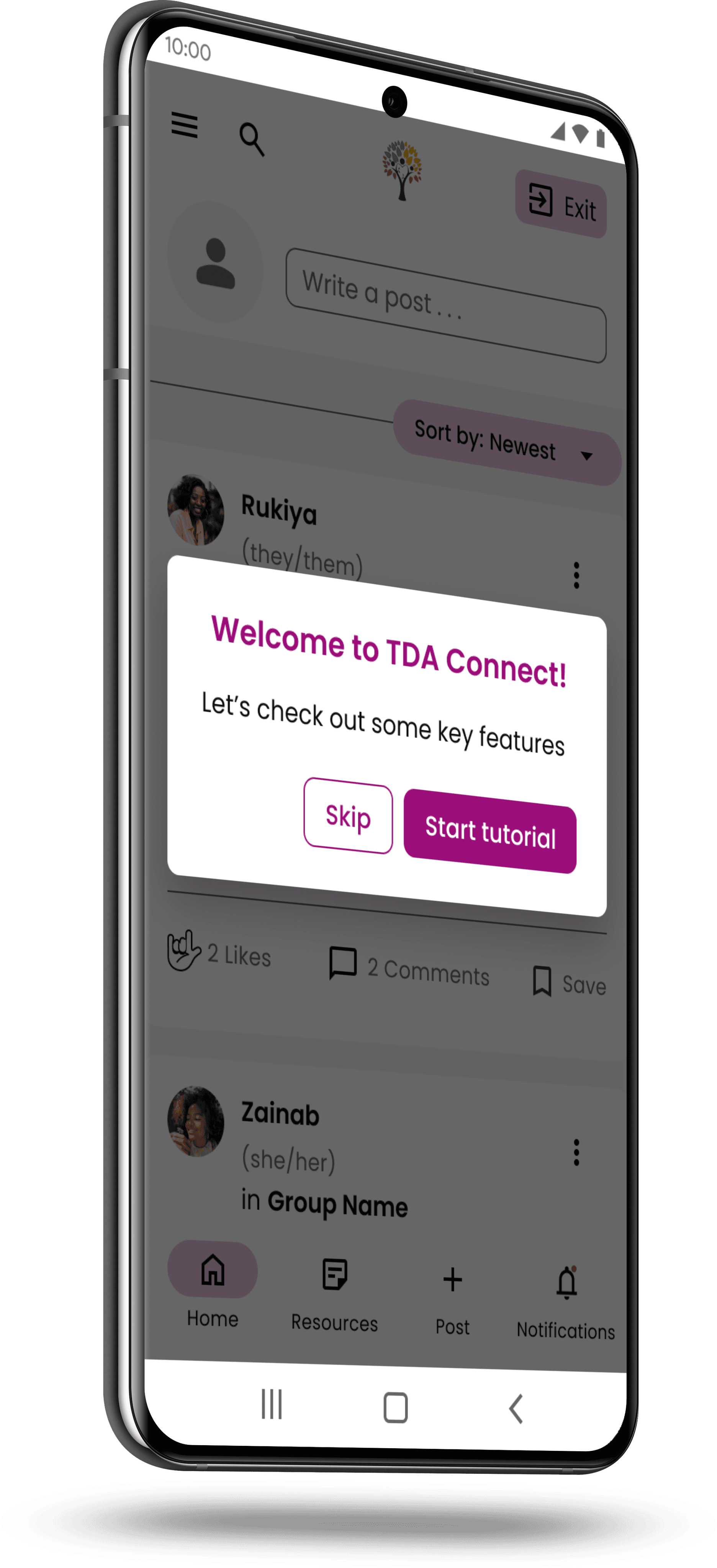 TDA Connect Android Mockup