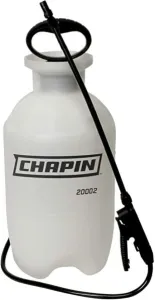 handheld sprayer with a long nozzle, hose, and adjustable strap