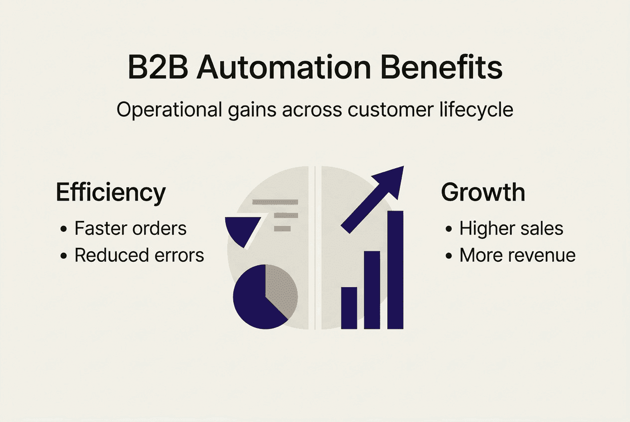 Infographic showing B2B automation efficiency and growth
