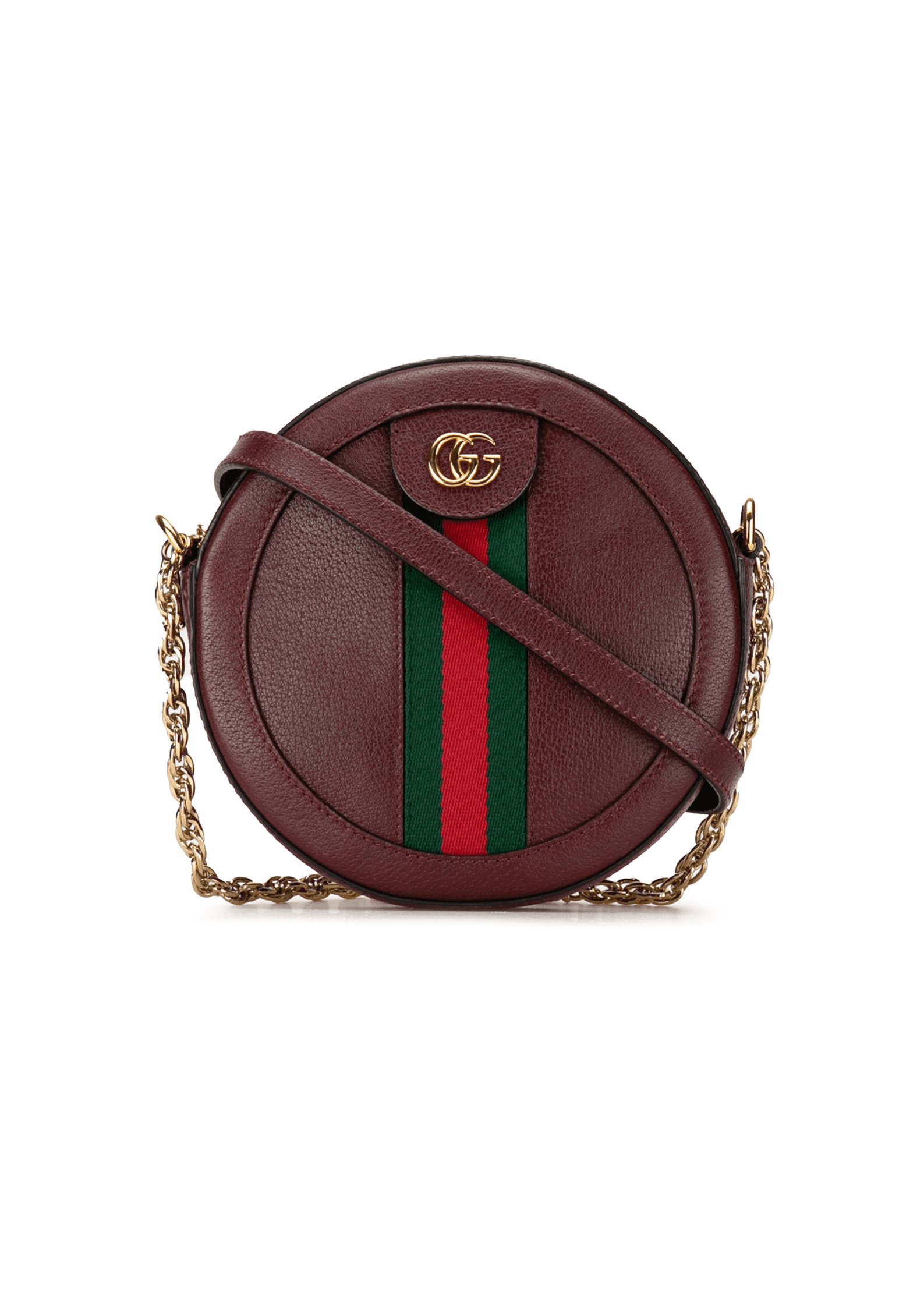 Gucci Mini Round Ophidia Leather Crossbody Bag