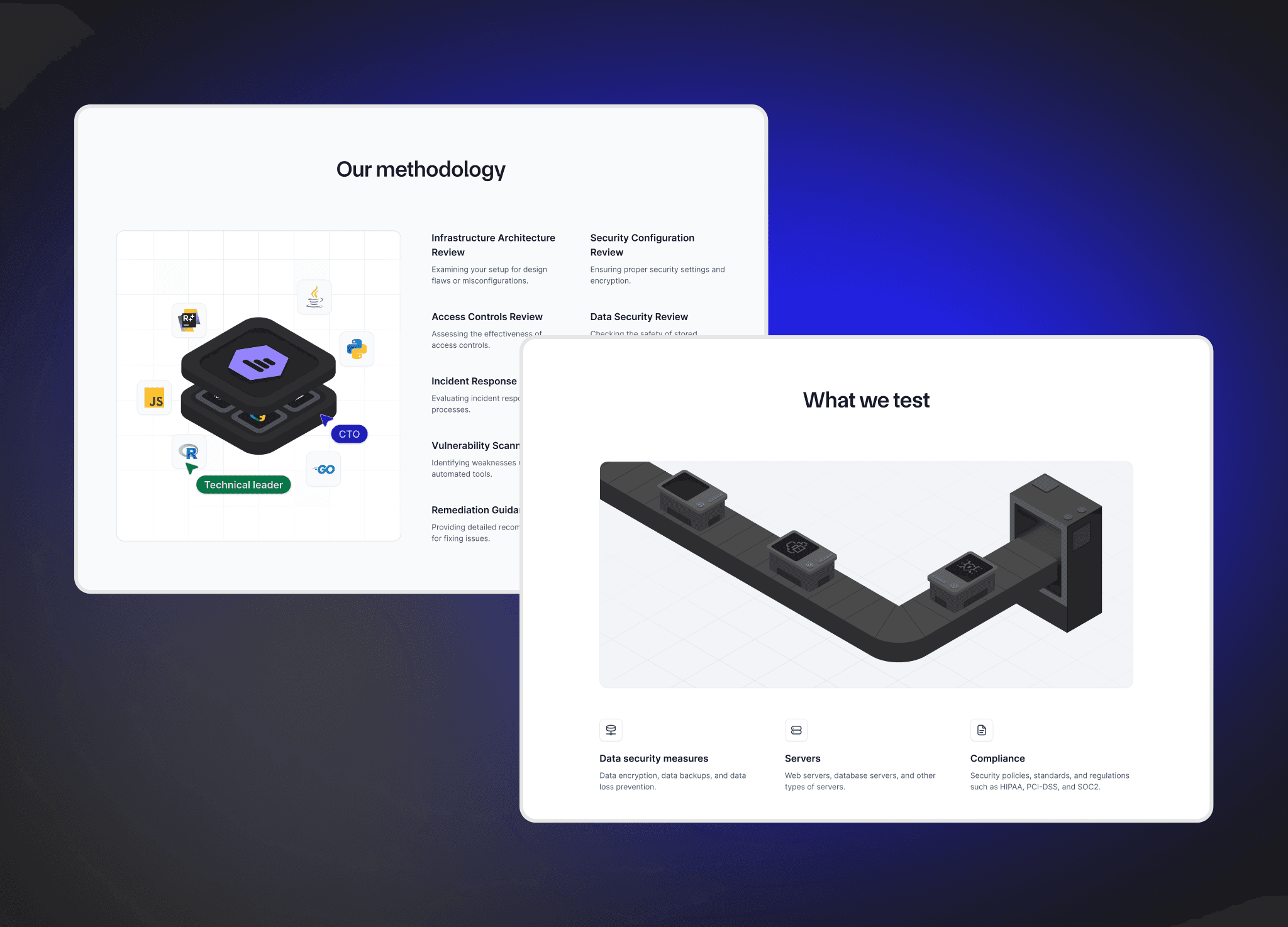 A landing page dipslaying technology website