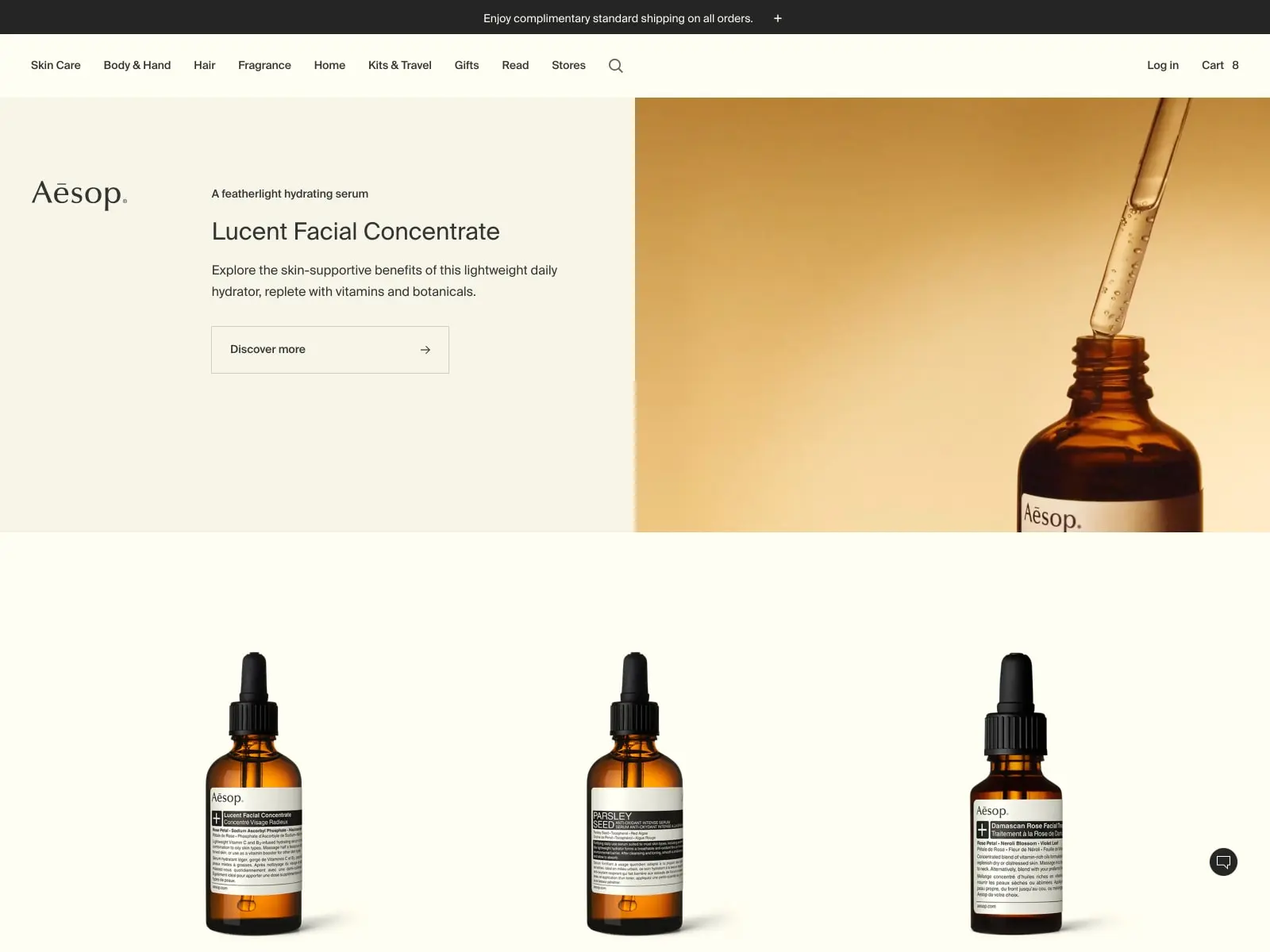 Minimal ecommerce website layout with neutral background, structured typography, and product images arranged in a clean grid to reflect consistent brand positioning.