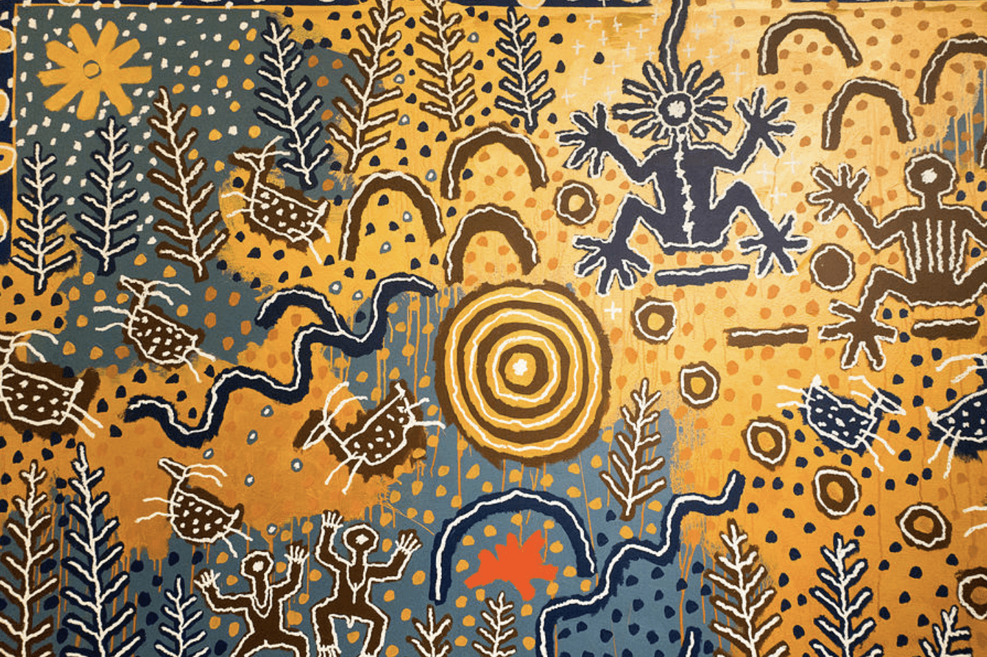 Section of the Maidu Creation Story by Harry Fonseca (1946-2006) on display at the Smithsonian National Museum 